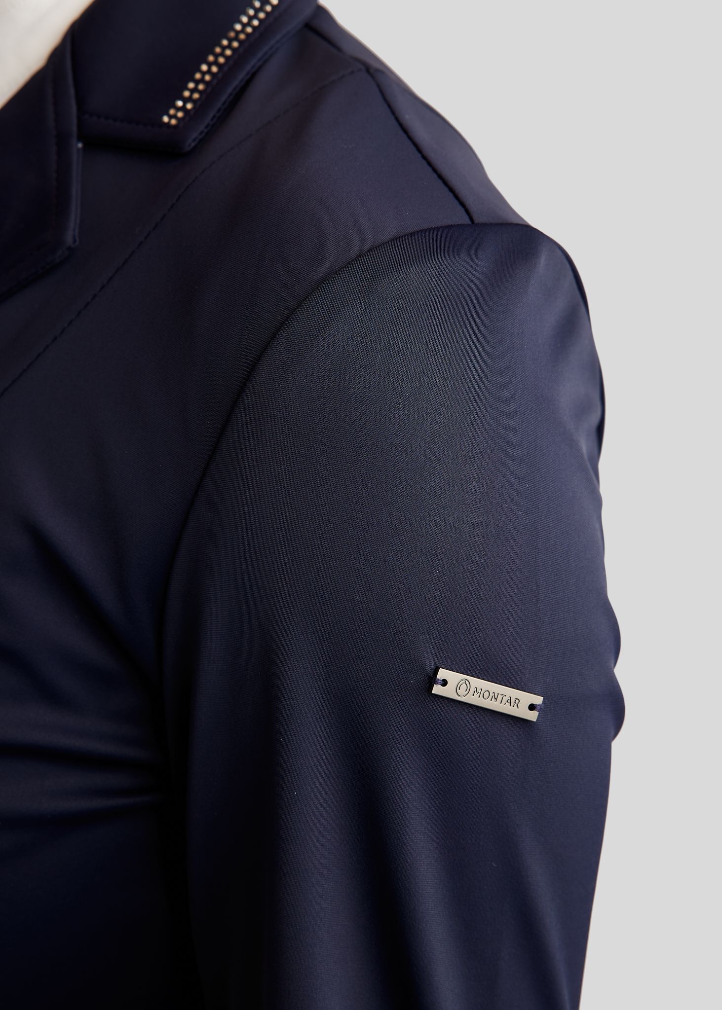 MoPearl Competition Jacket w. Pintucks and Gun Metal Crystals - Navy