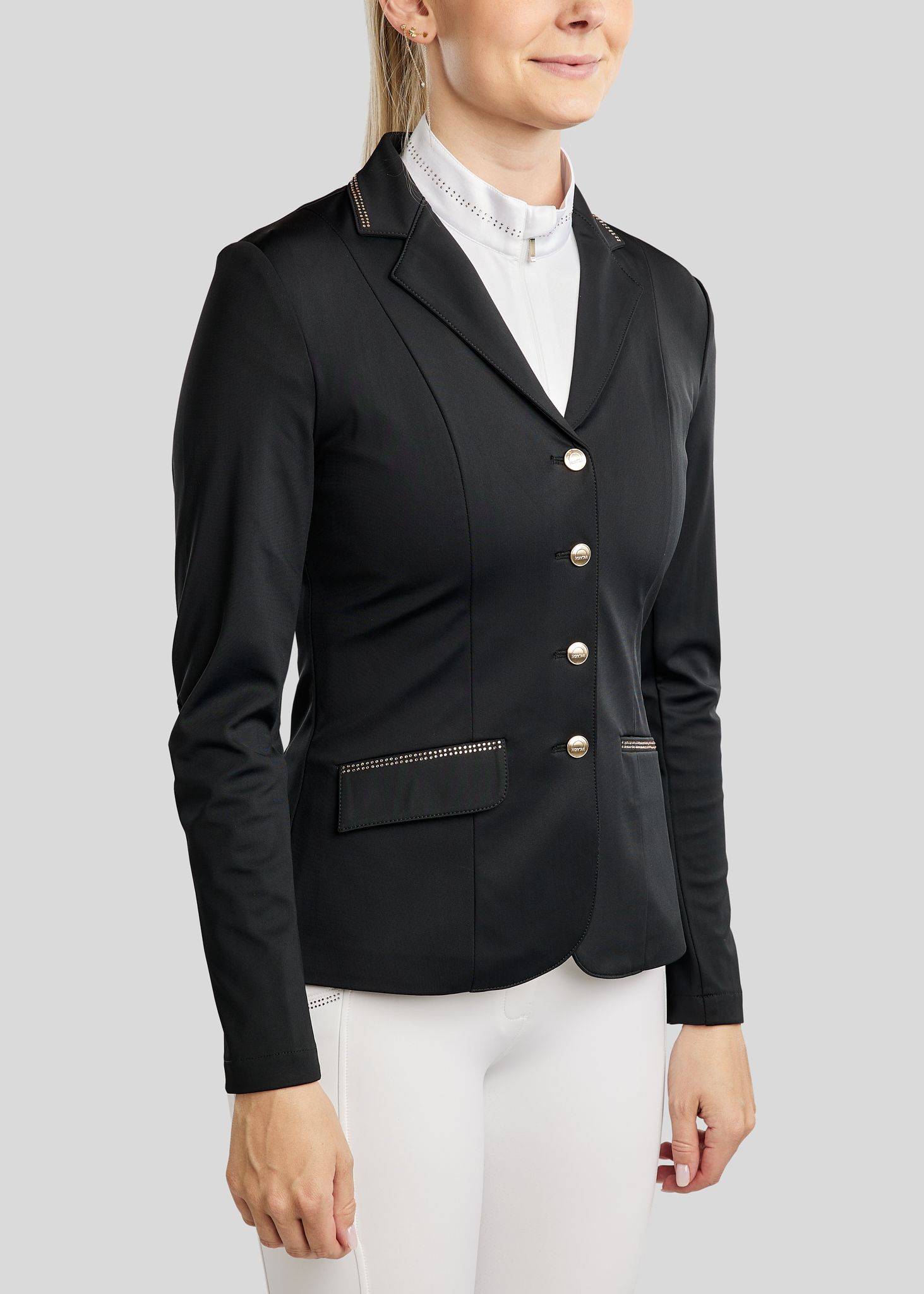 MoEverlisa Competition Jacket w. Champagne Crystals - Black 