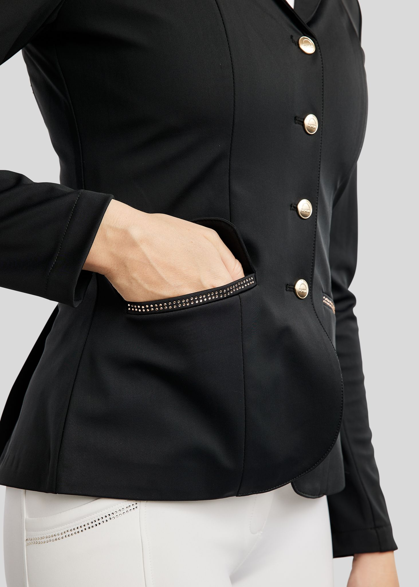 MoEverlisa Competition Jacket w. Champagne Crystals - Black 