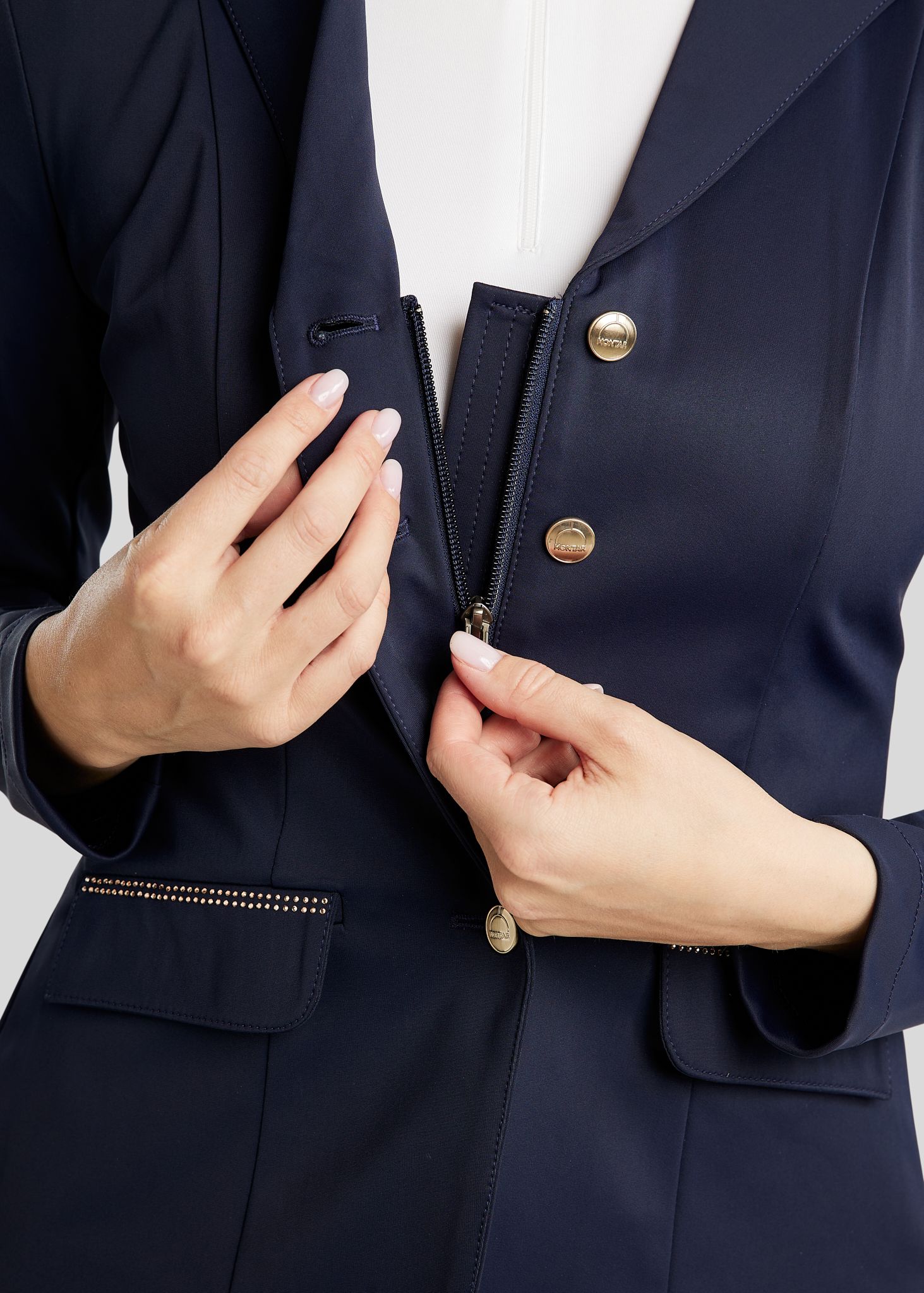 MoEverlisa Competition Jacket w. Champagne Crystals - Navy 