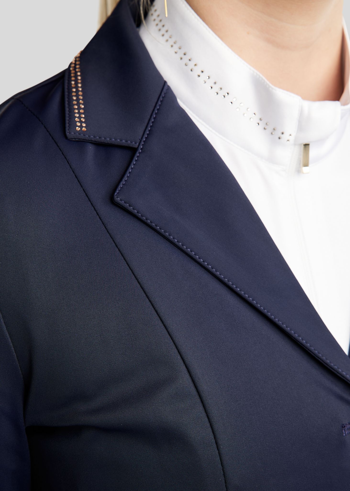 MoEverlisa Competition Jacket w. Champagne Crystals - Navy 