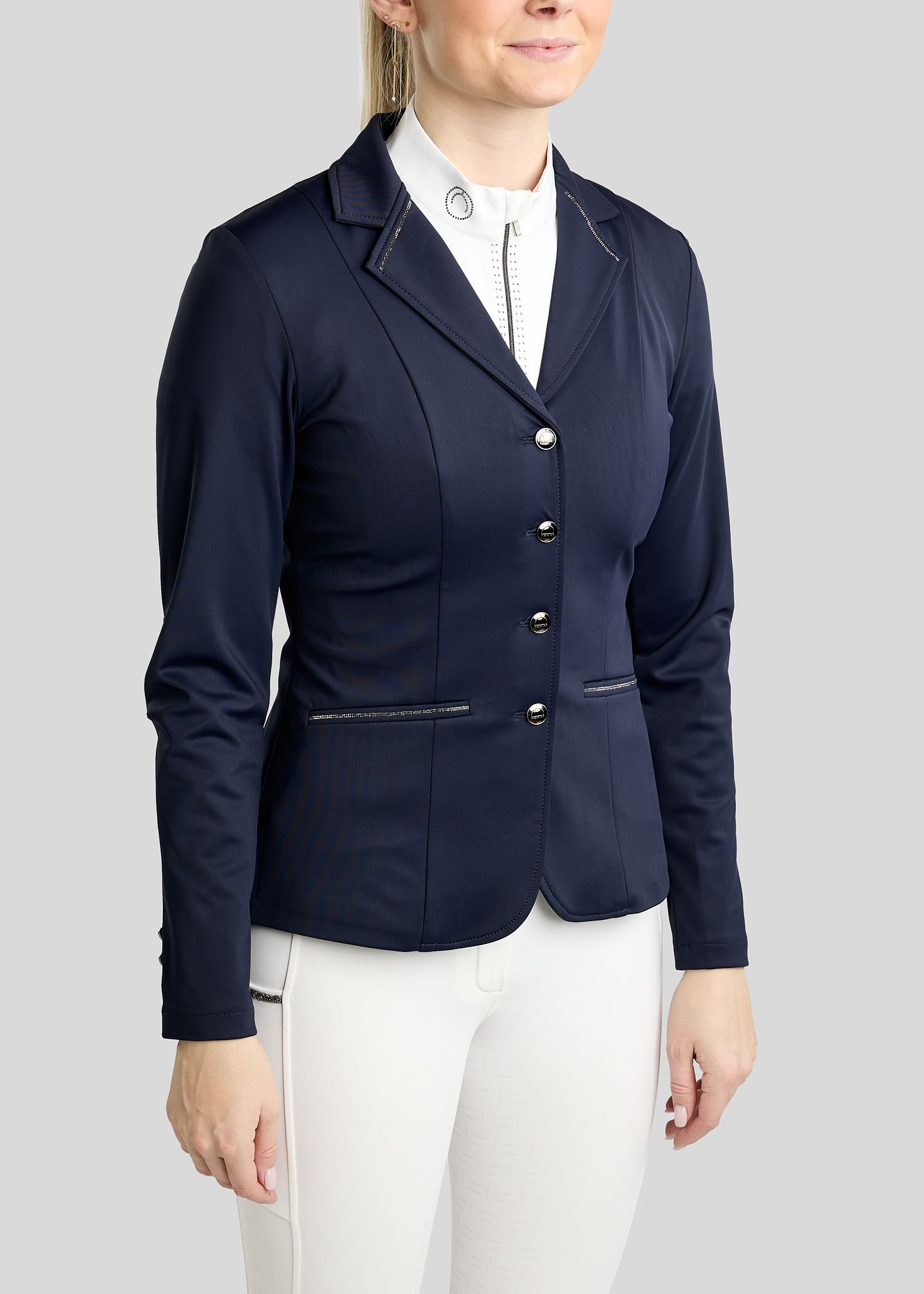 MoKira Softshell Competition Jacket w. Gun Metal Crystals - Navy 