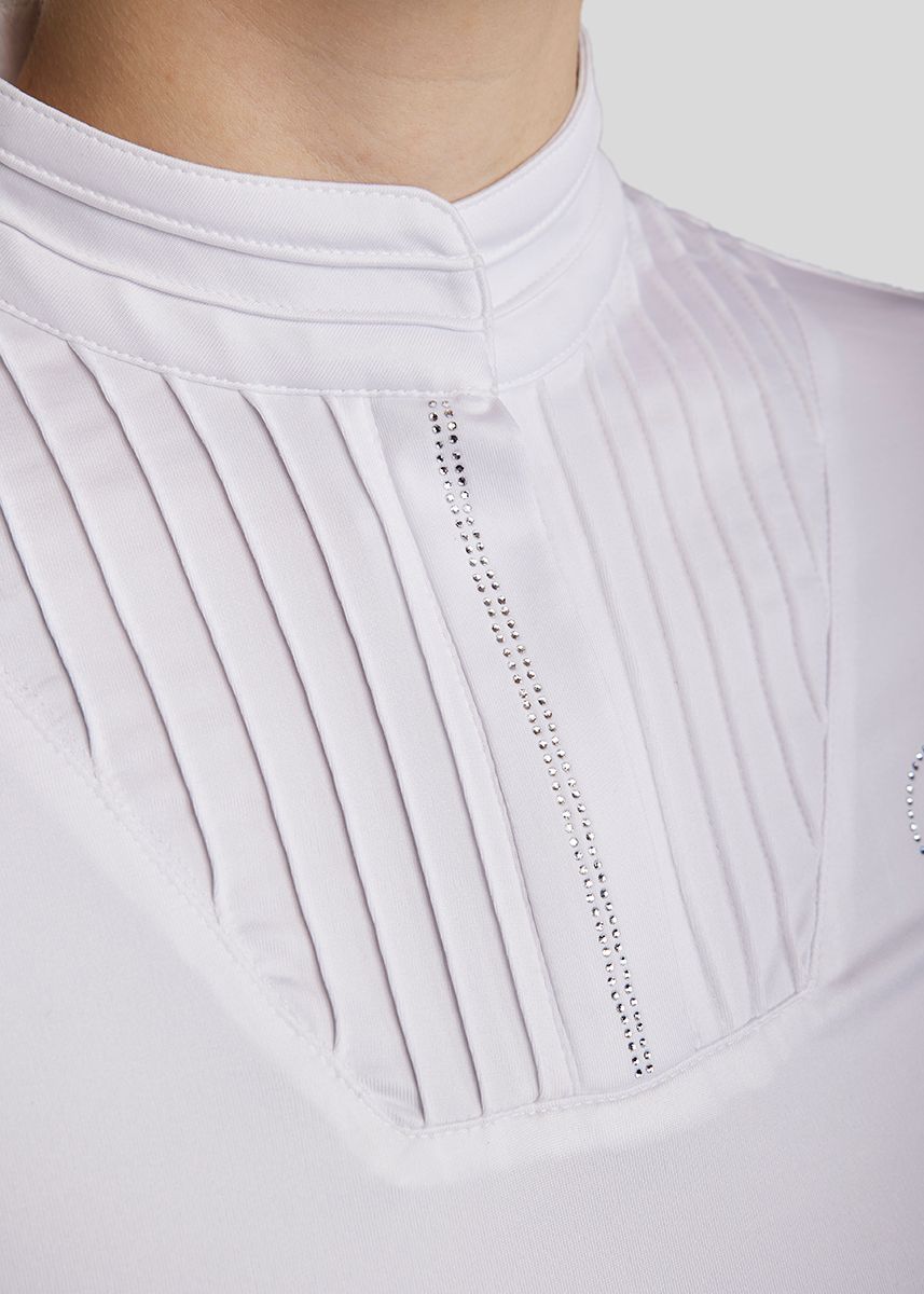 MoRosie Long Sleeved Competition Shirt w. Pintucks - White 