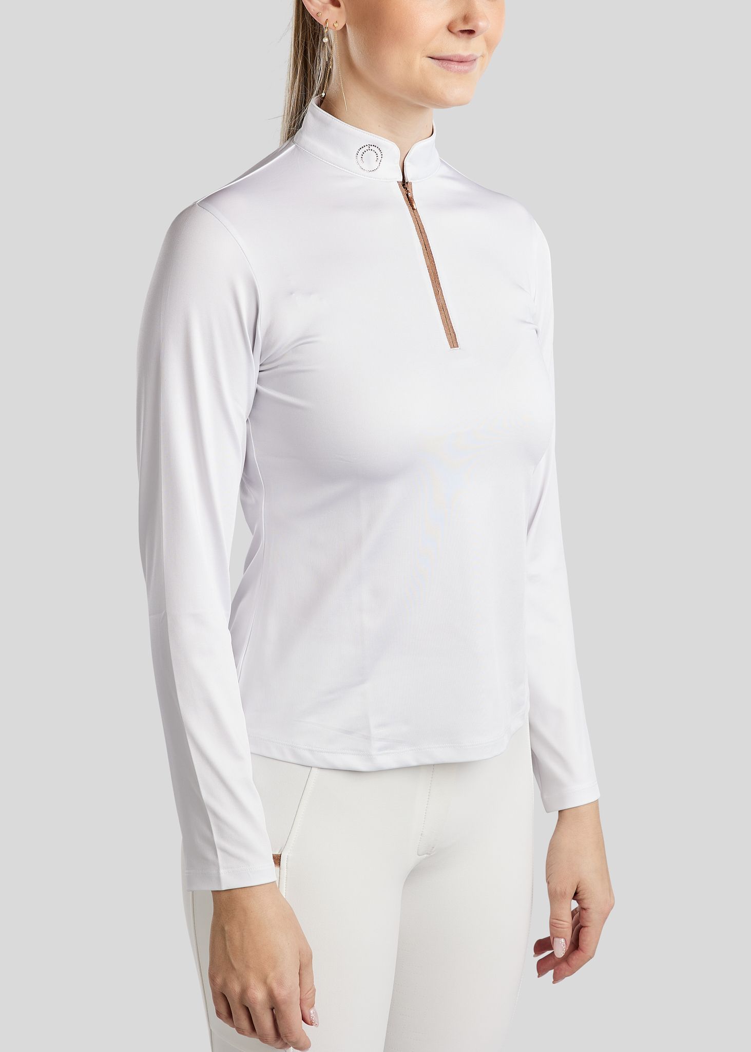 MoGlenda Competition Shirt w. Rosegold Caviar Tape - White 