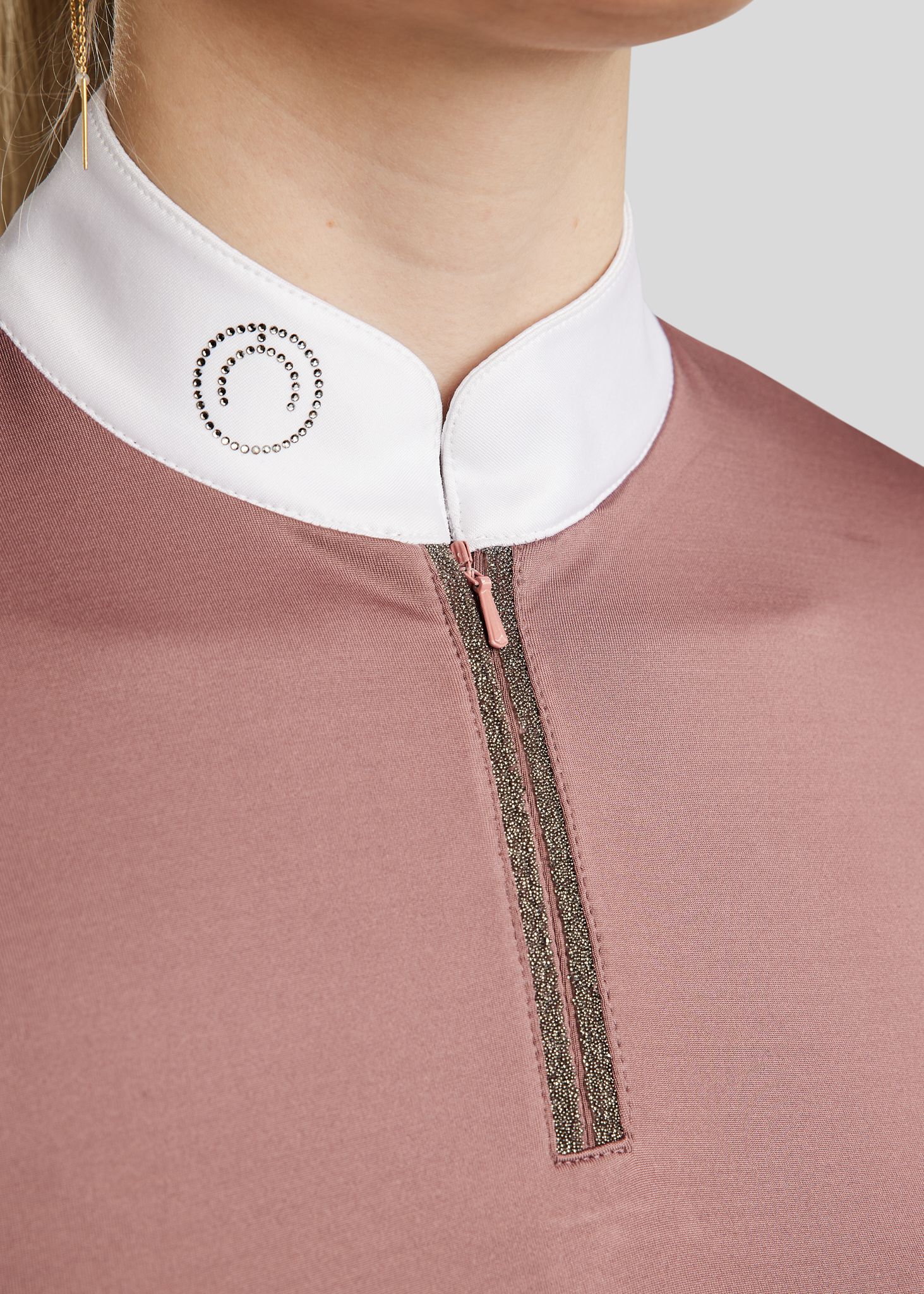 MoMarlie Stævnebluse m. Caviar Tape - Dusty Rose 