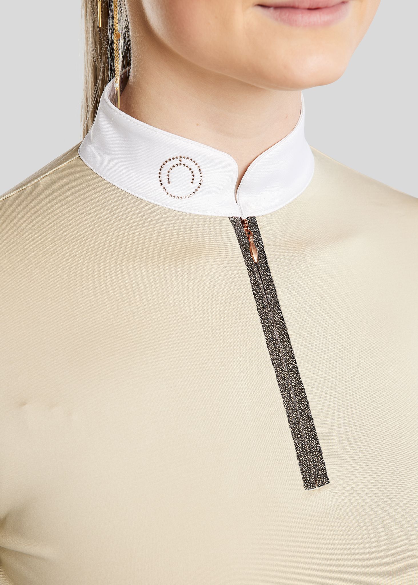 MoMarlie Competition Shirt w. Caviar Tape - Grey Beige 