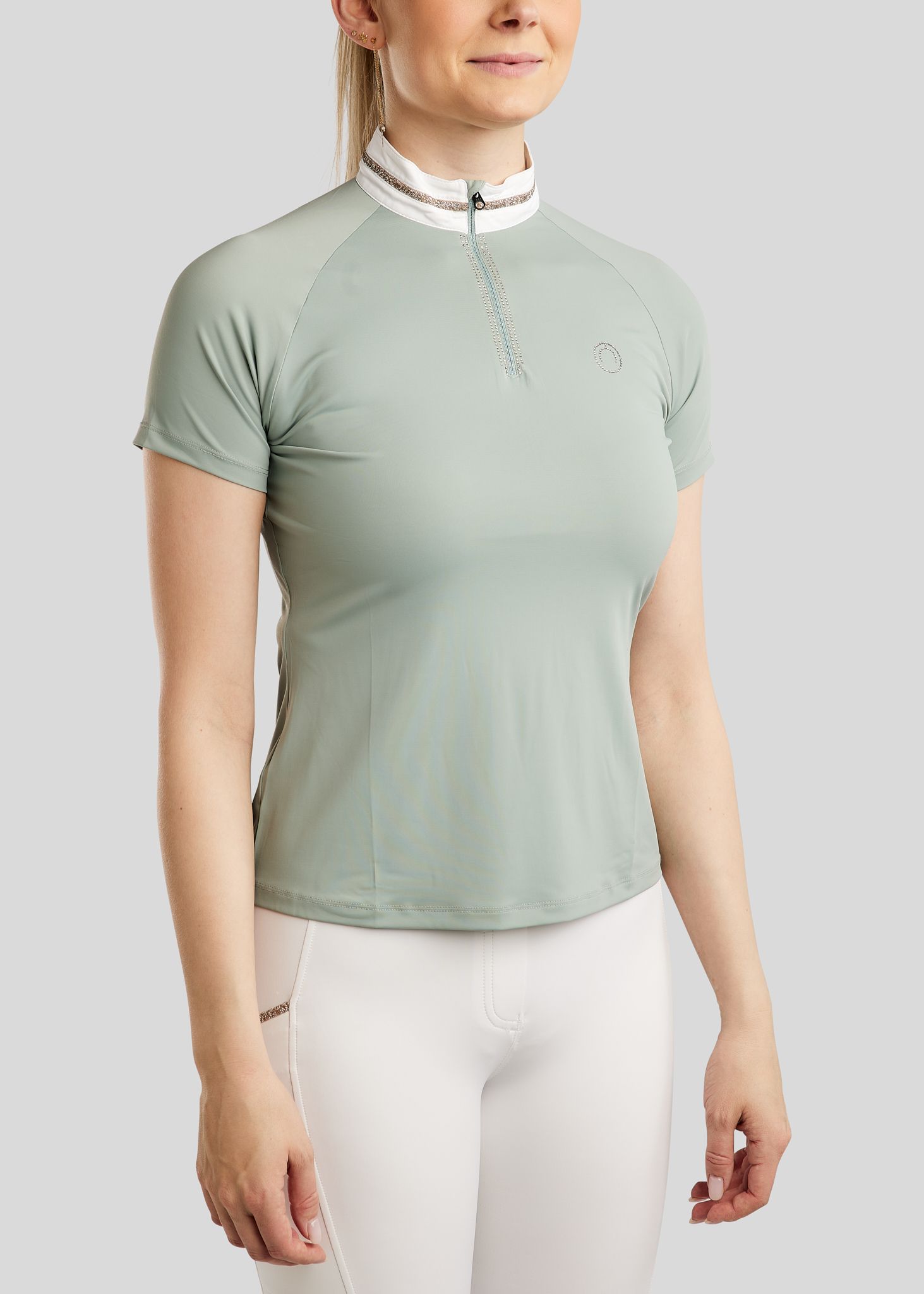 MoLila SS Competition Shirt w. Champagne Crystal Tape and Crystals - Turin