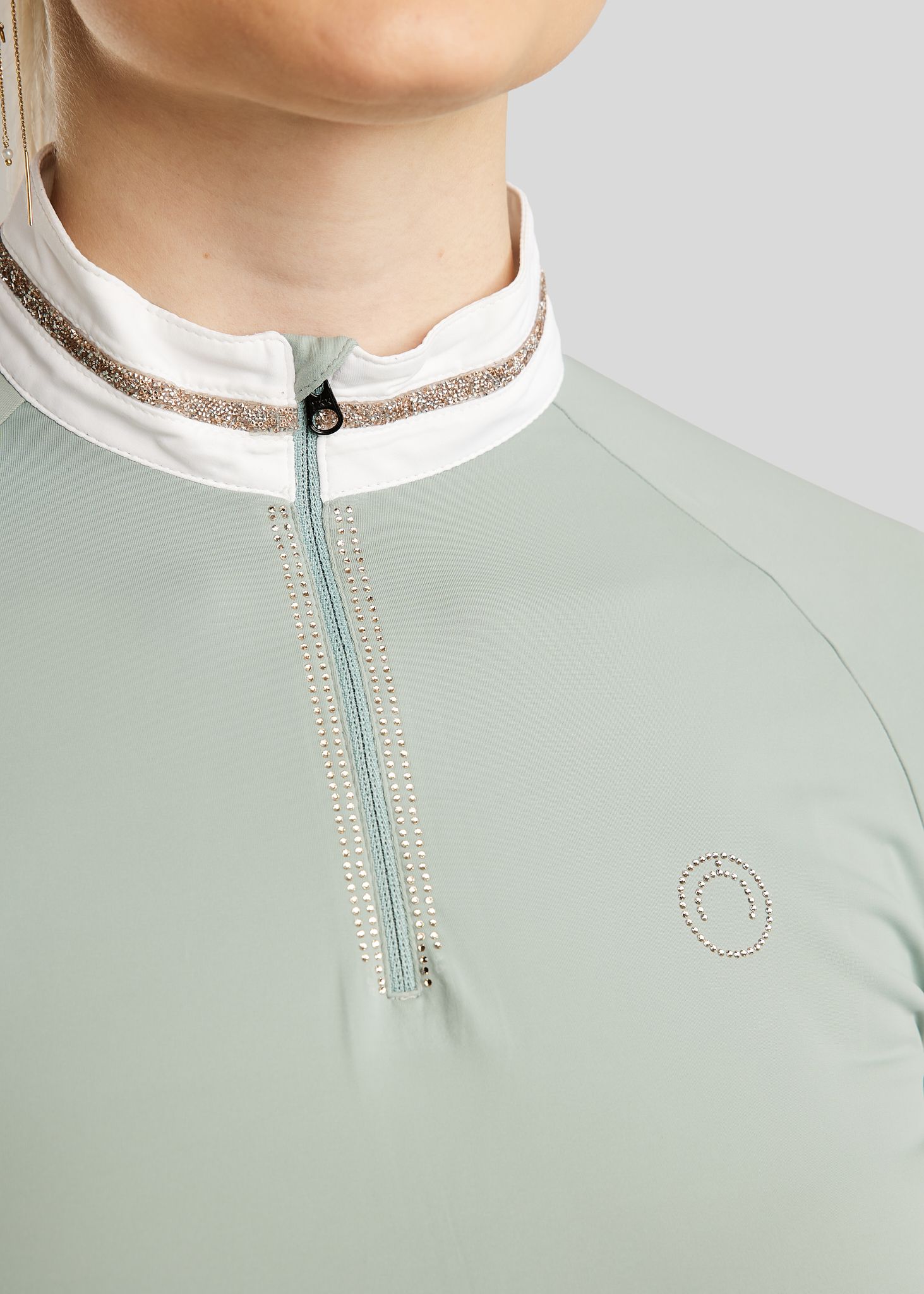 MoLila Stævnebluse m. Champagne Krystal Tape og Krystaller - Turin 