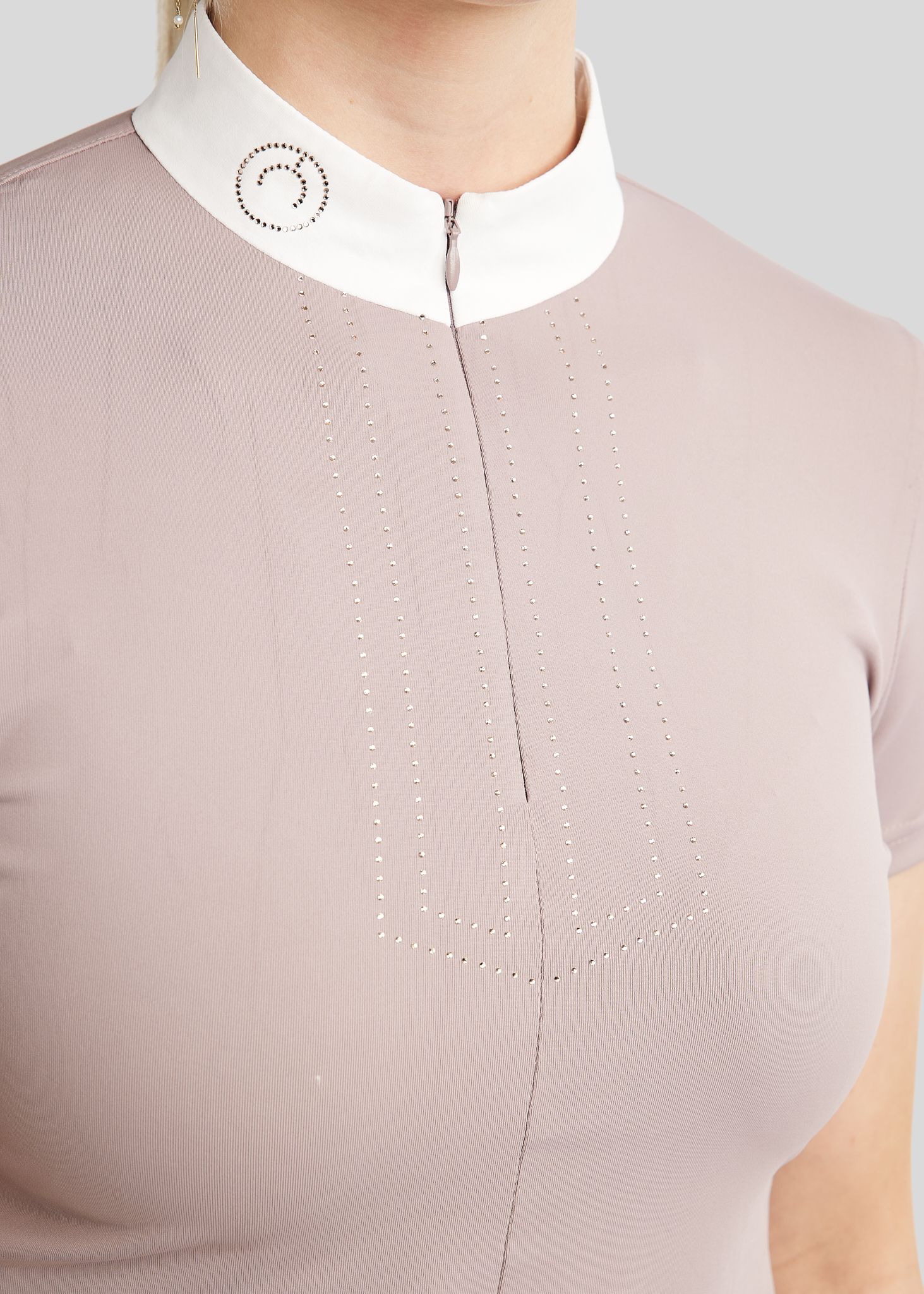 MoVioletta Competition Shirt w. Champagne Crystals - Blush 
