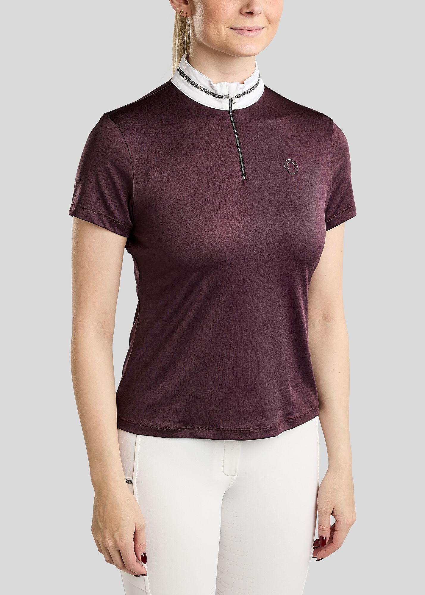 MoMaisy Competition Shirt w. Gun Metal Crystal Tape and Crystal Logo - Fig 