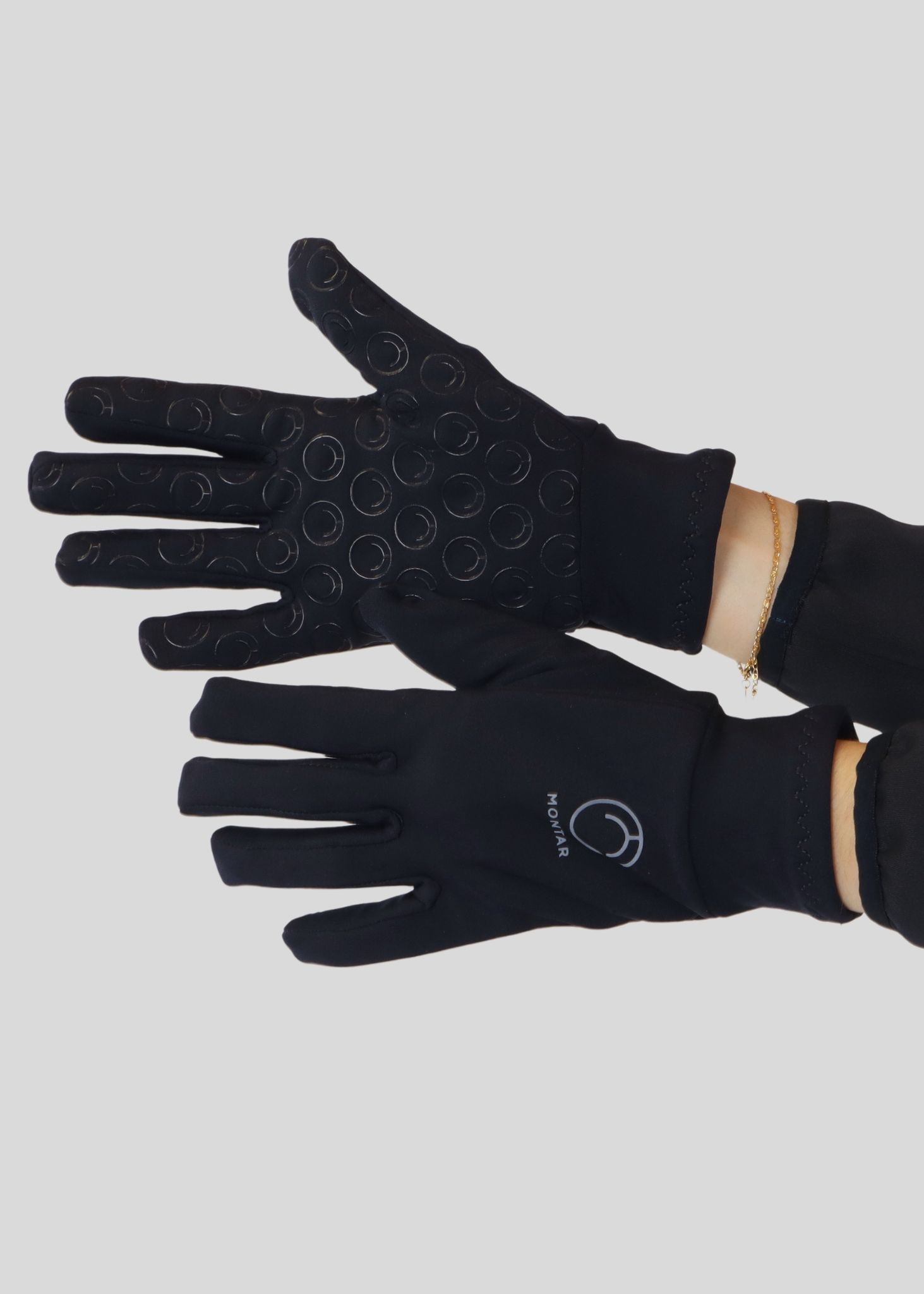 Navy softshell gloves