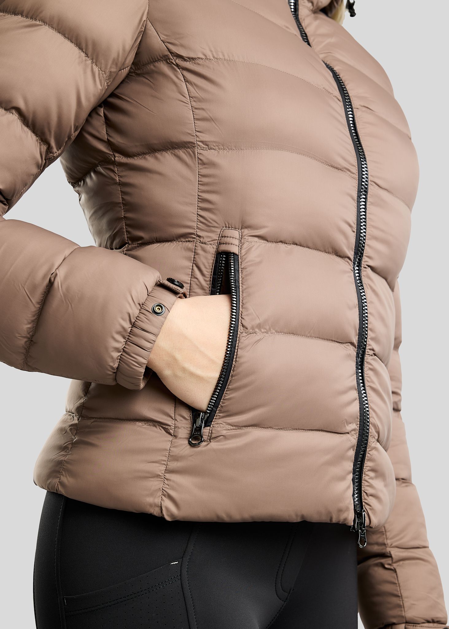 MoAthena REFINED short jacket Nougat Brown