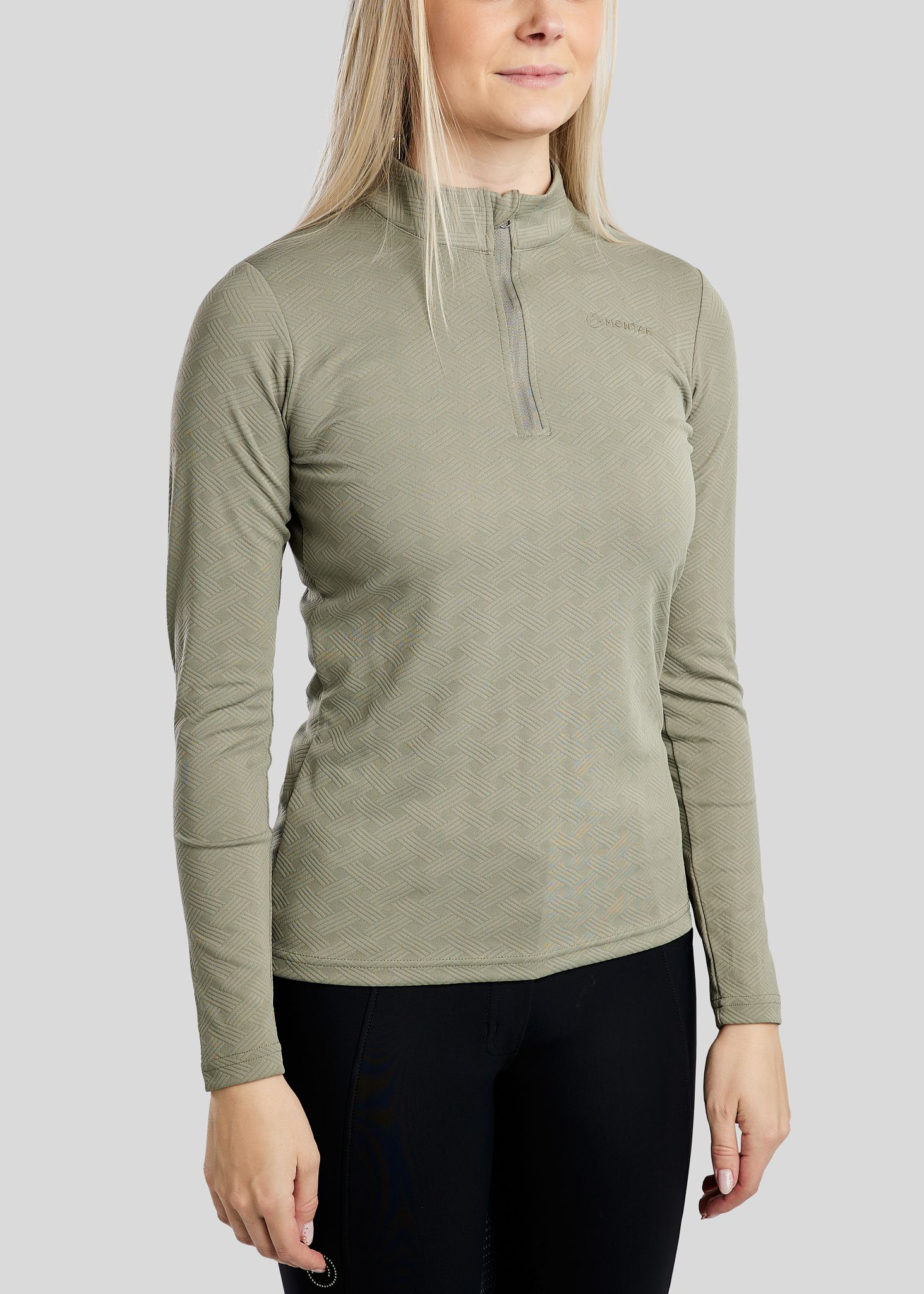 MoCilia Jacquard REFINED Trainingshirt - Dusty Green 