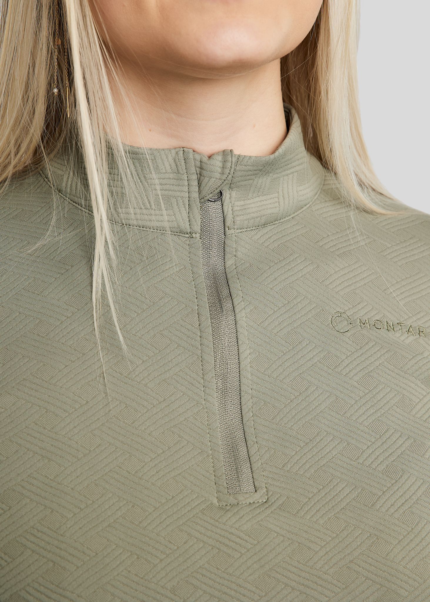 MoCilia Jacquard REFINED Trainingshirt - Dusty Green 