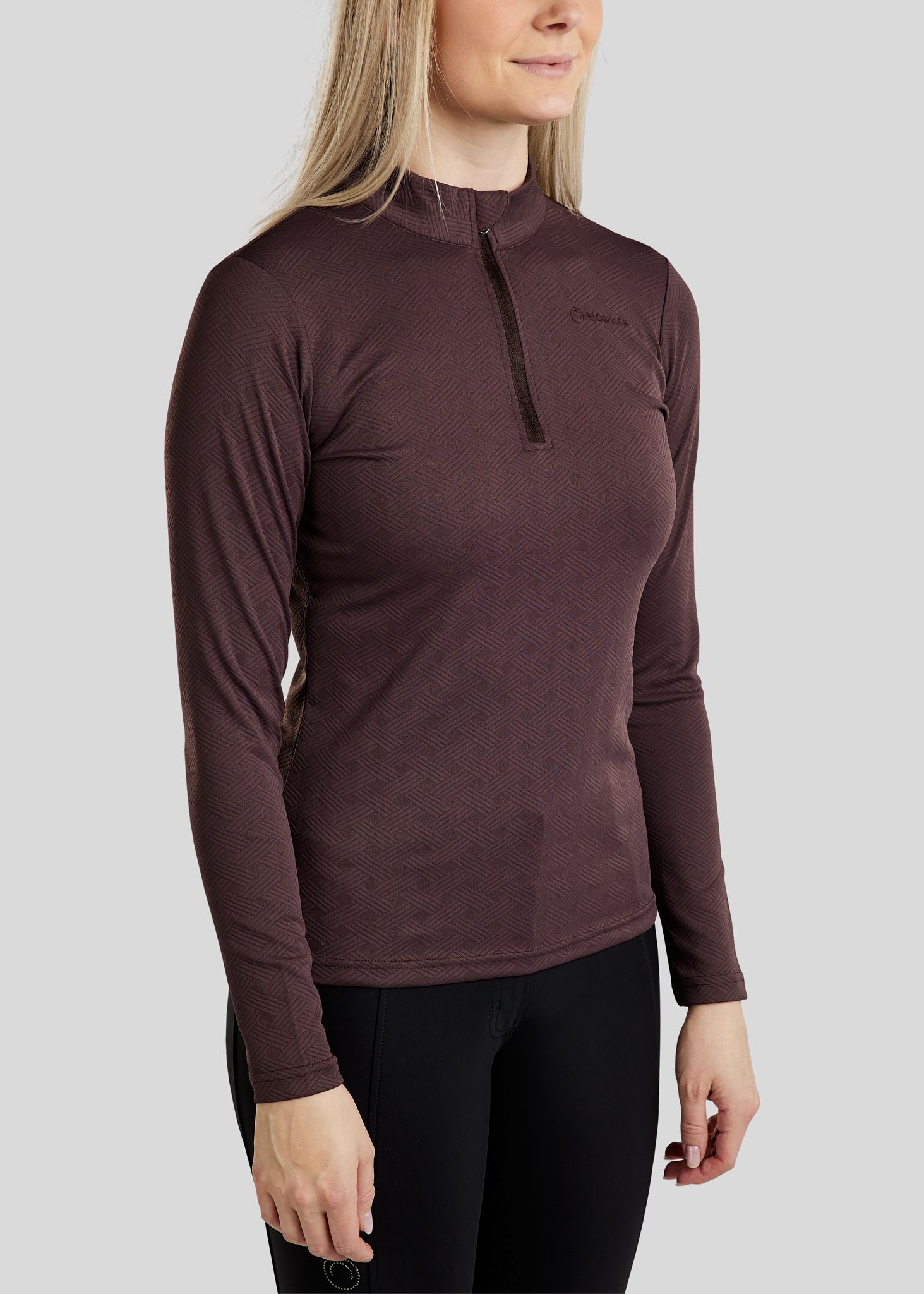 MoCilia Jacquard REFINED Træningsbluse - Black Peony 