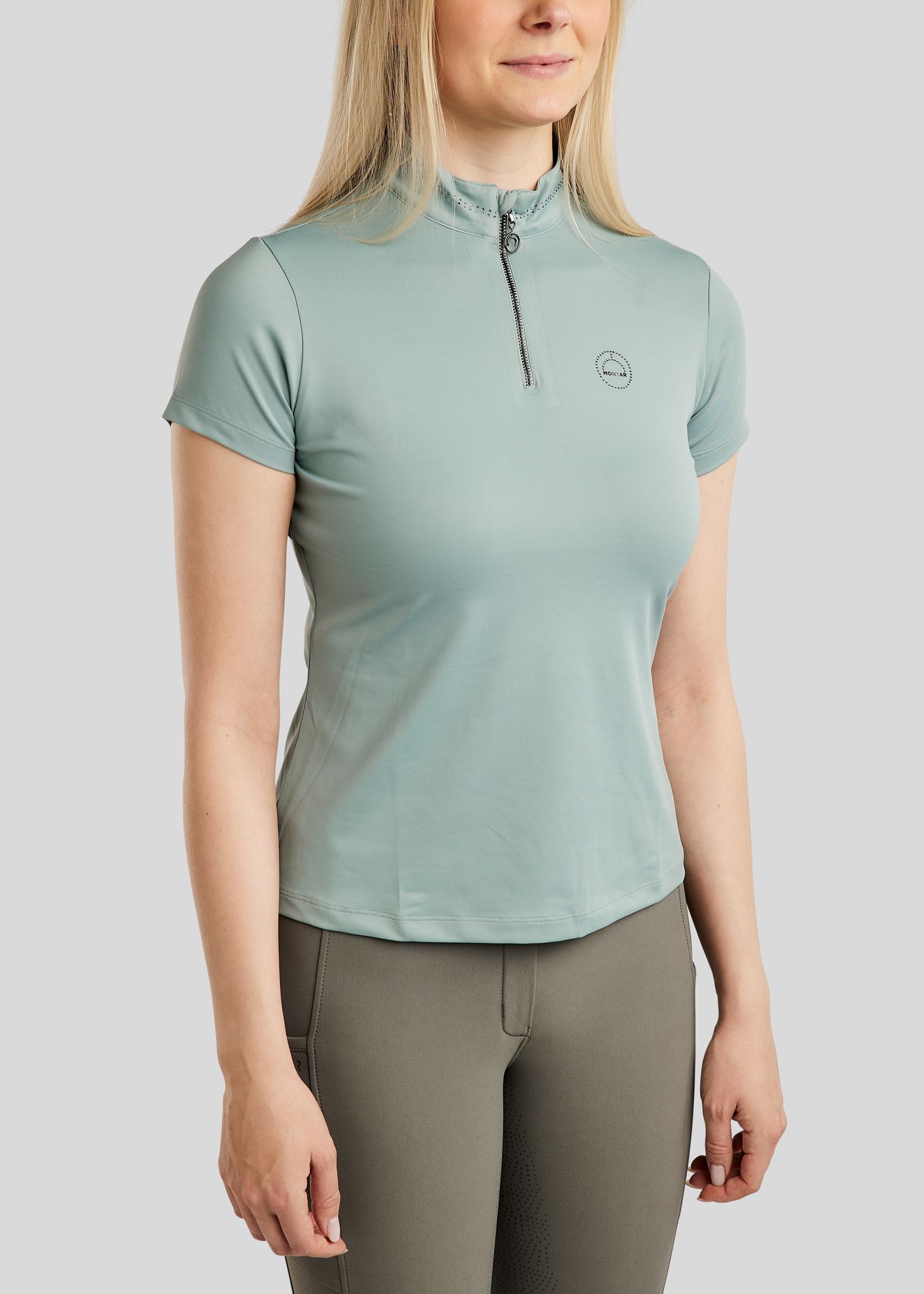 MoBlair SS Polo w. Gun Metal Crystals - Turin