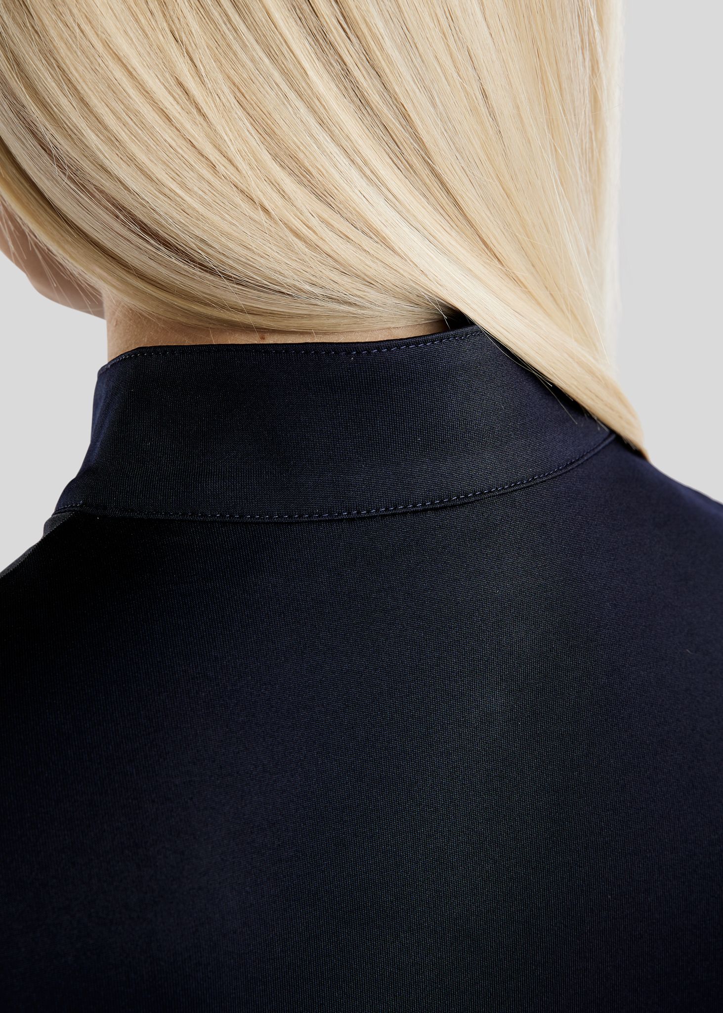 MoGlenda Long Sleeved Polo w. Rosegold Caviar Tape - Navy 