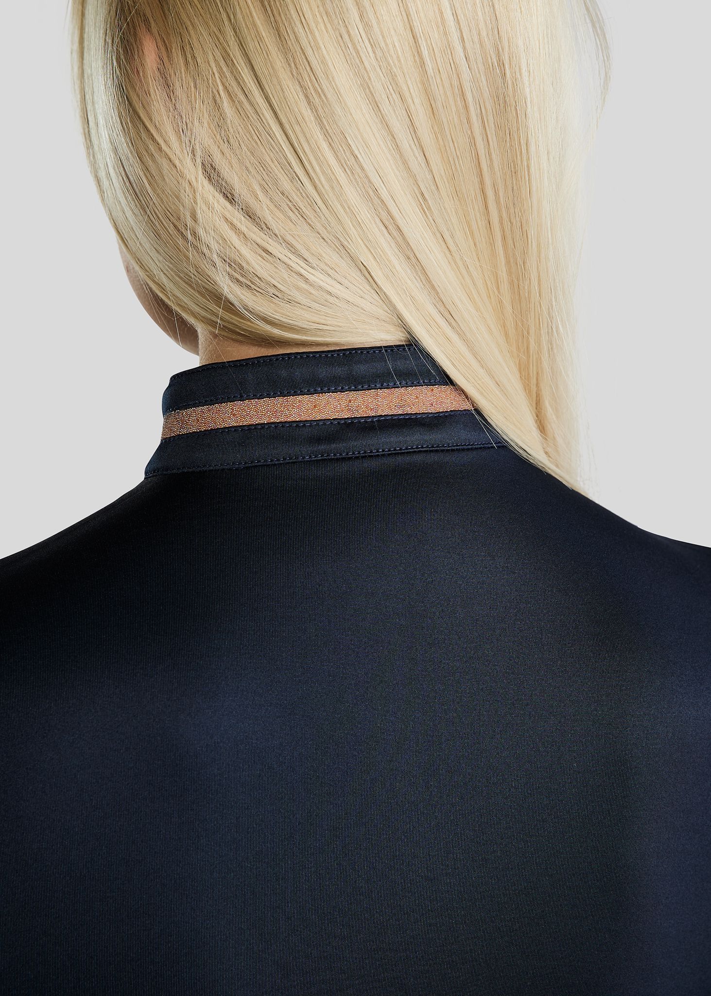 MoGlenda Thermo Polo w. Rosegold Caviar Tape - Navy 