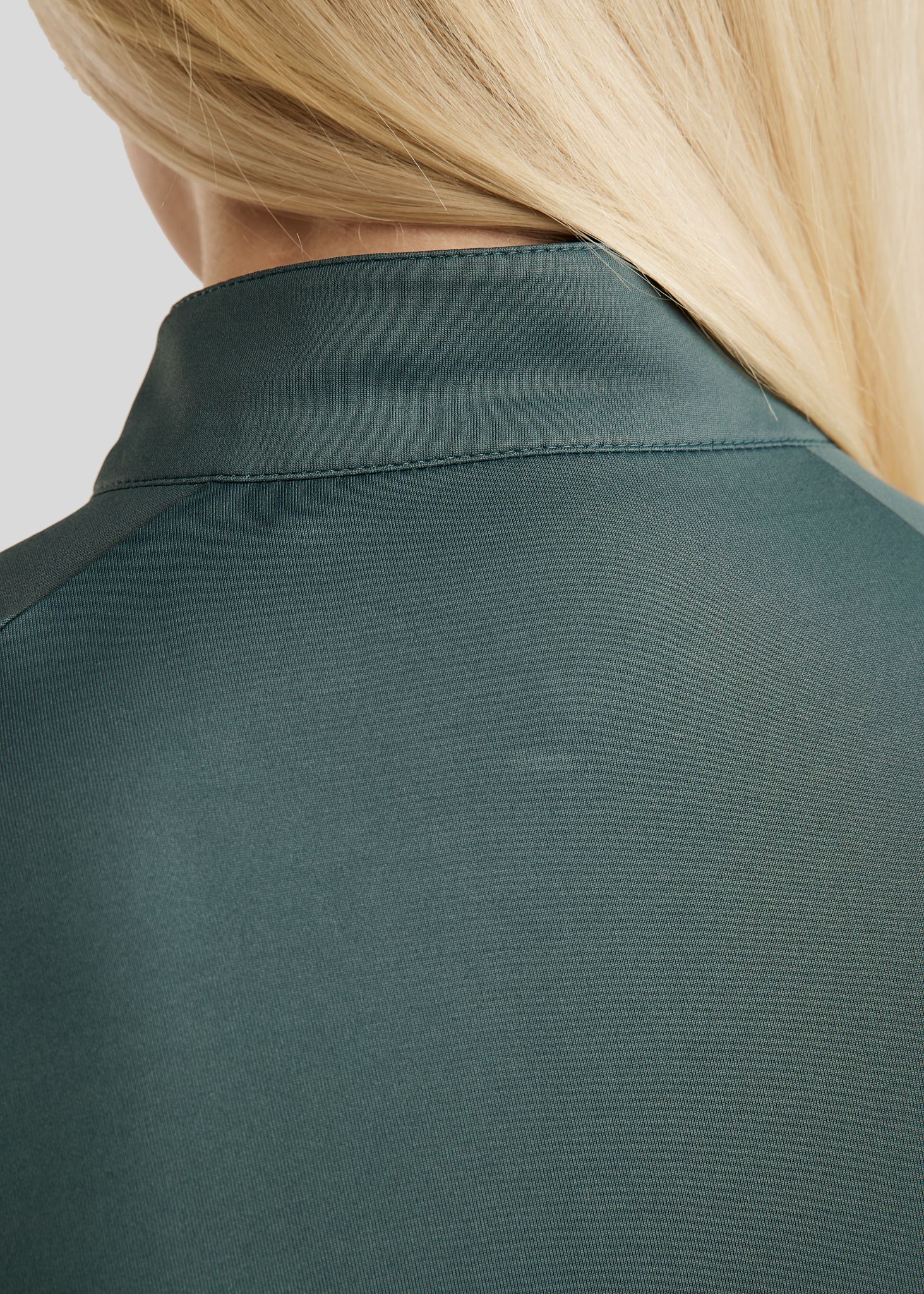 MoLila SS Polo w. Champagne Crystal Tape and Crystals - Jade