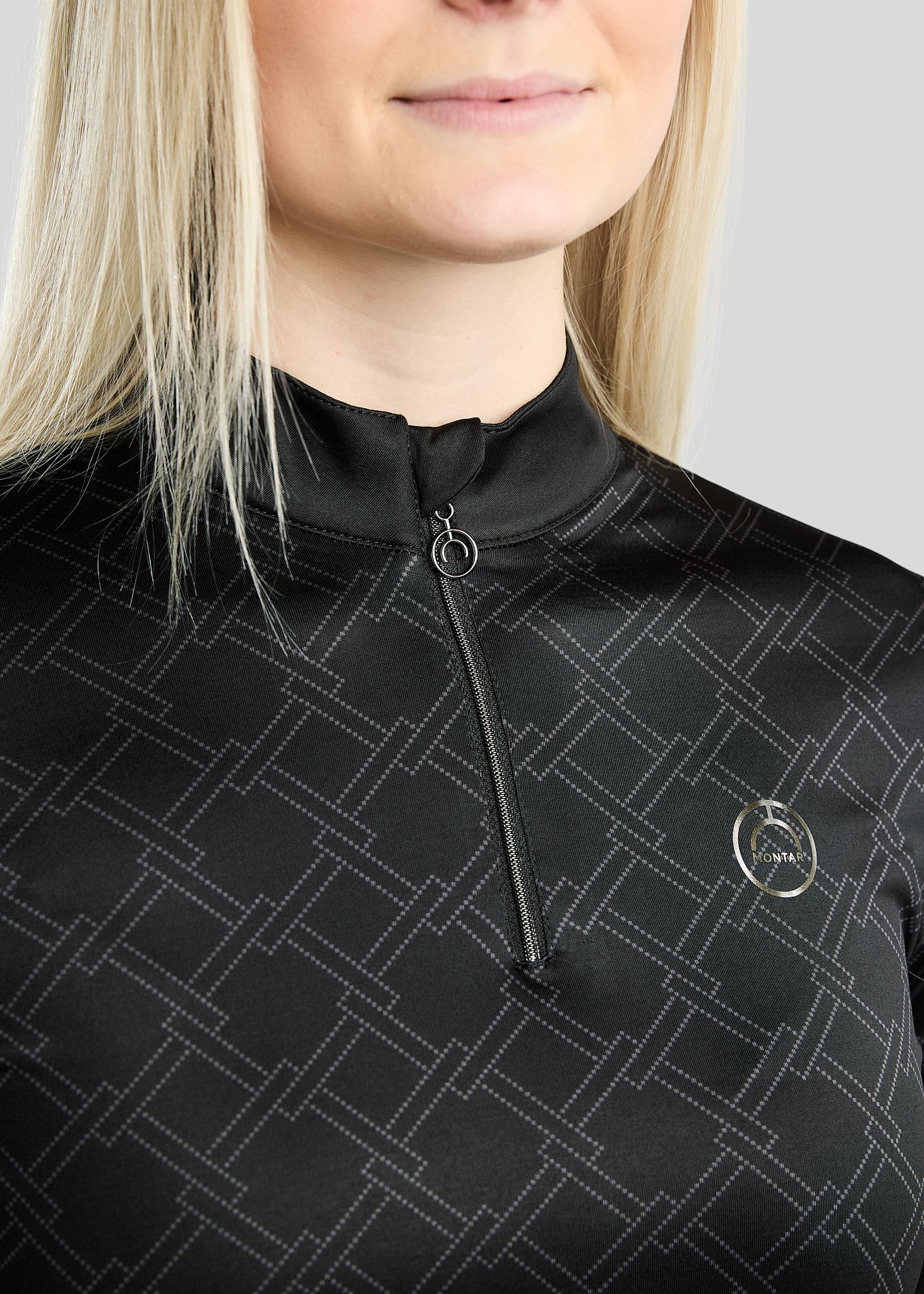 MoLeia Polo w. Allover Printed Lumber Check - Black 