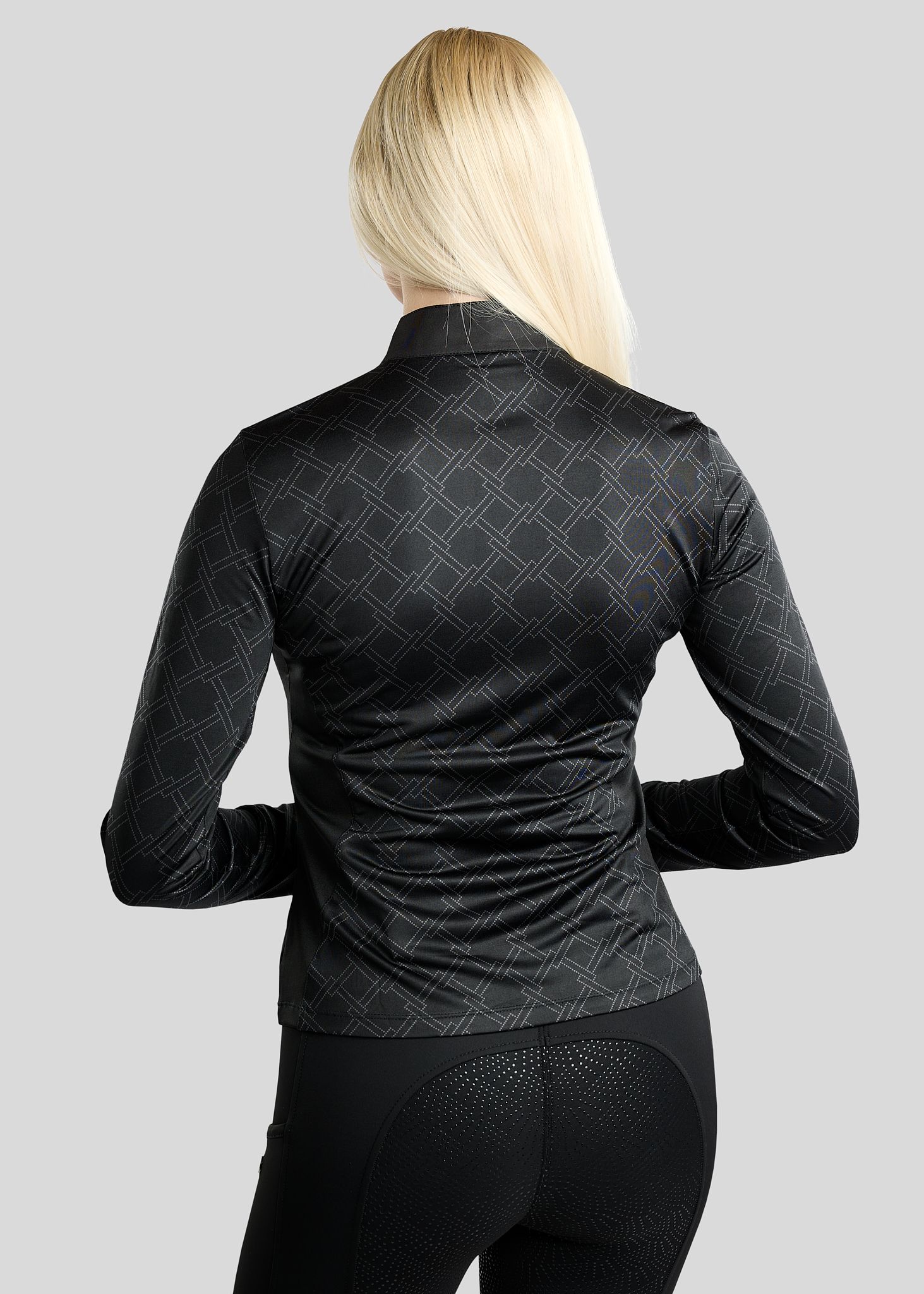 MoLeia Polo w. Allover Printed Lumber Check - Black 