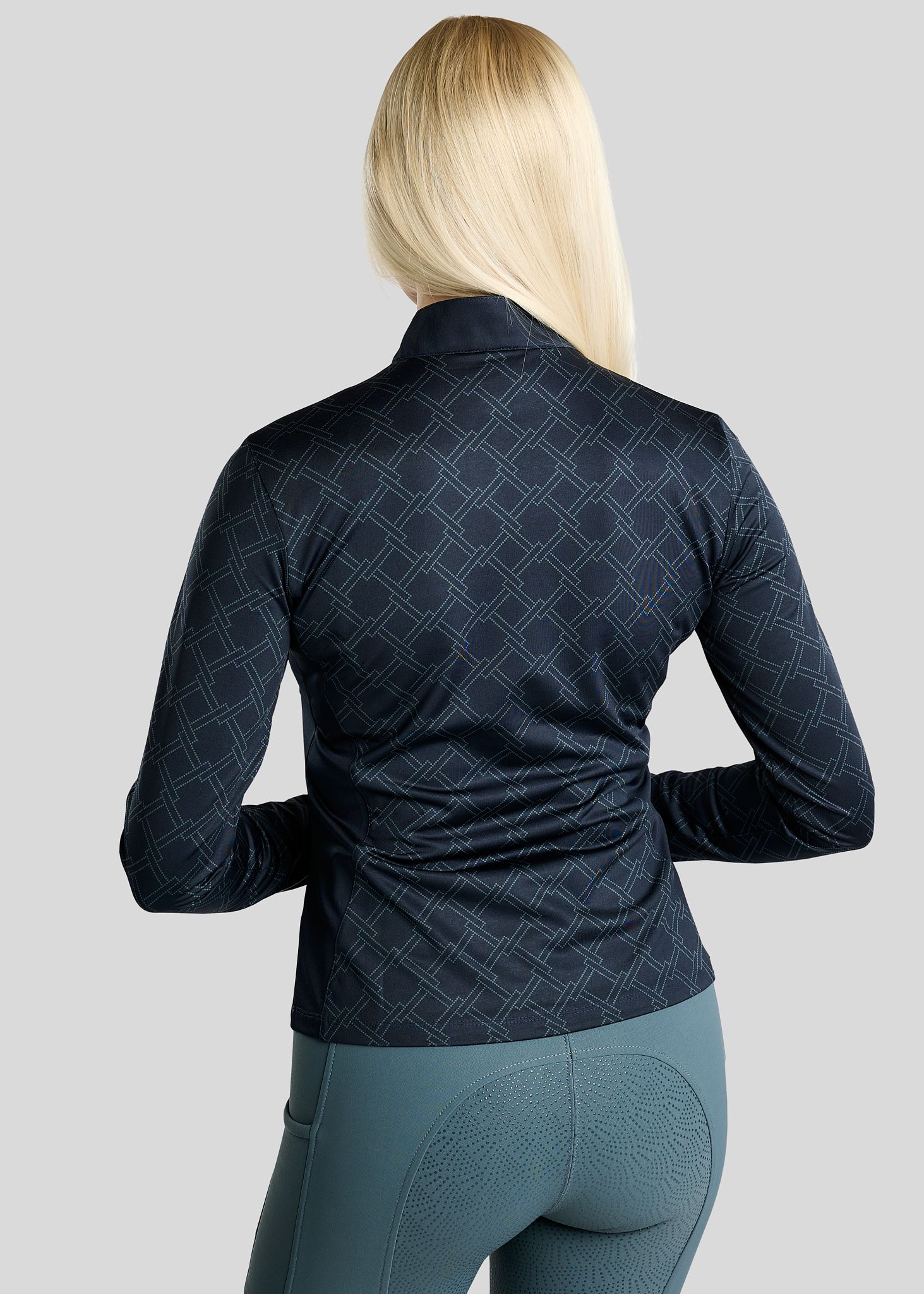 MoLeia Polo w. Allover Printed Lumber Check - Navy 