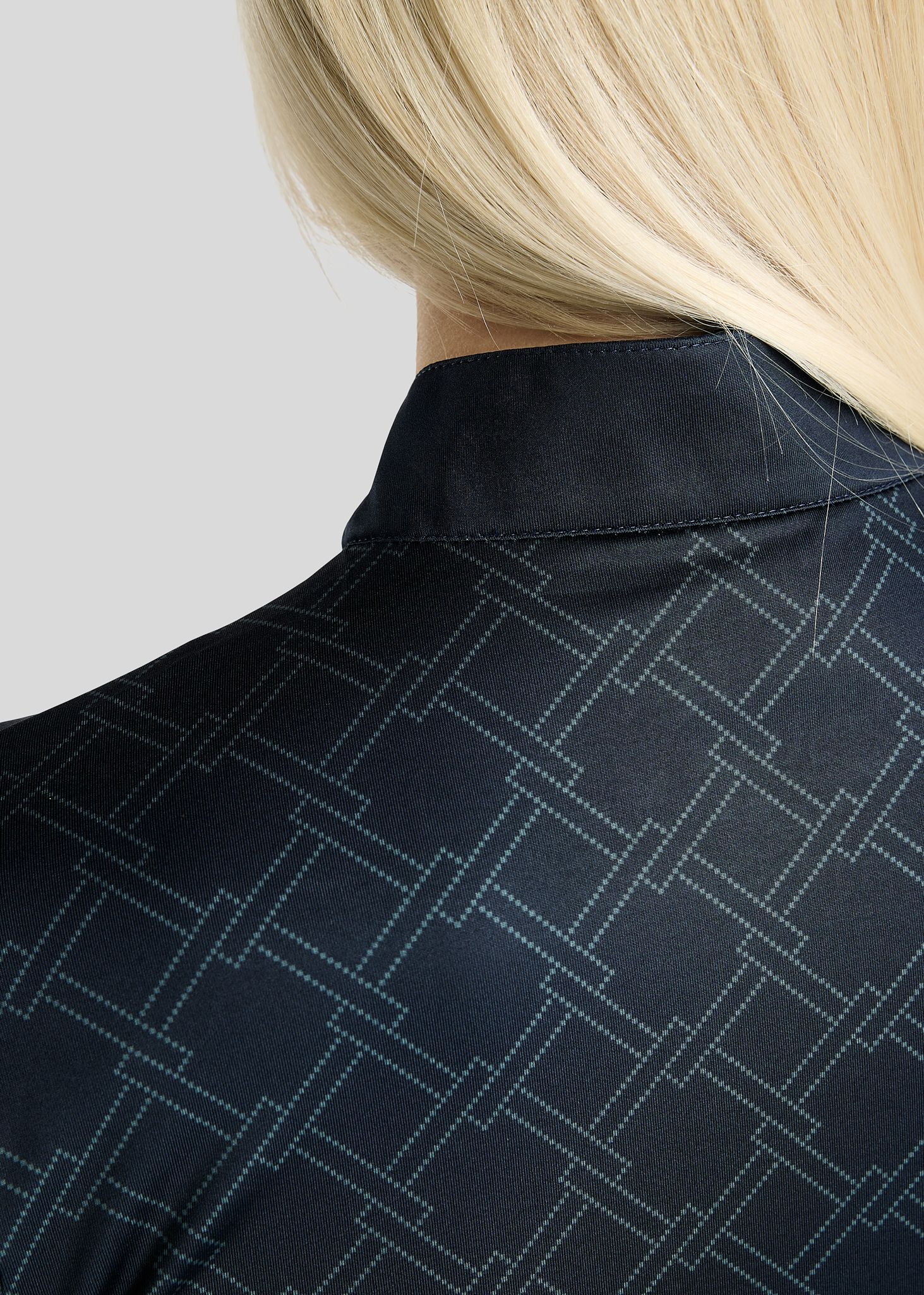 MoLeia Polo w. Allover Printed Lumber Check - Navy 