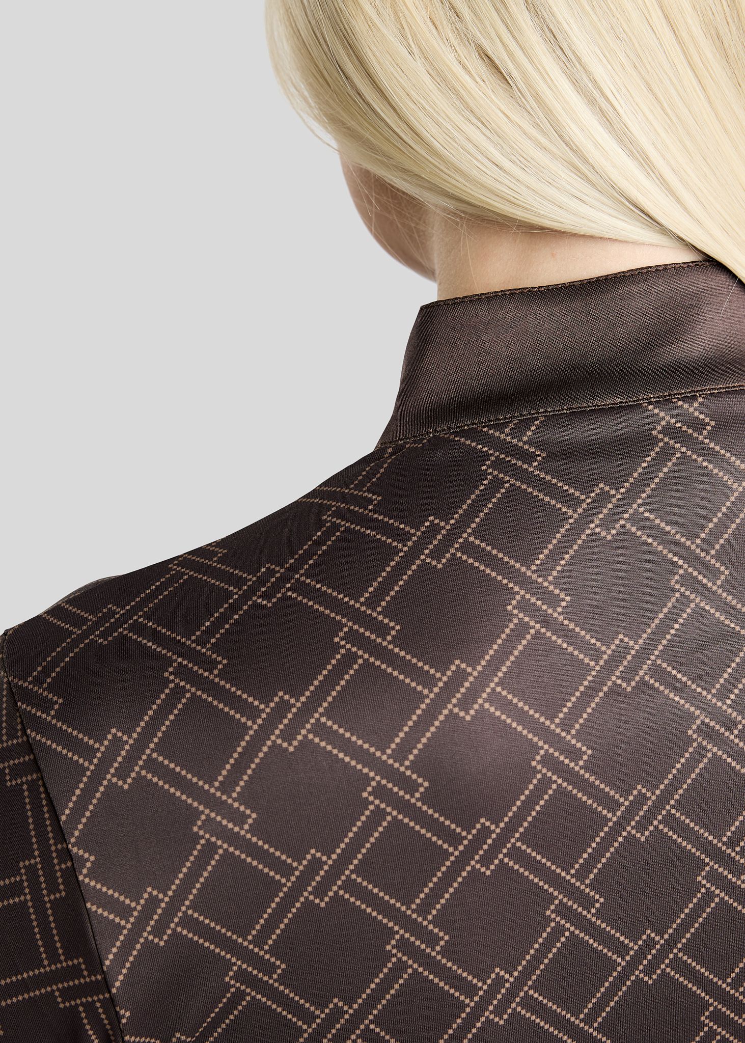 MoLeia Polo w. Allover Printed Lumber Check - Black Peony 