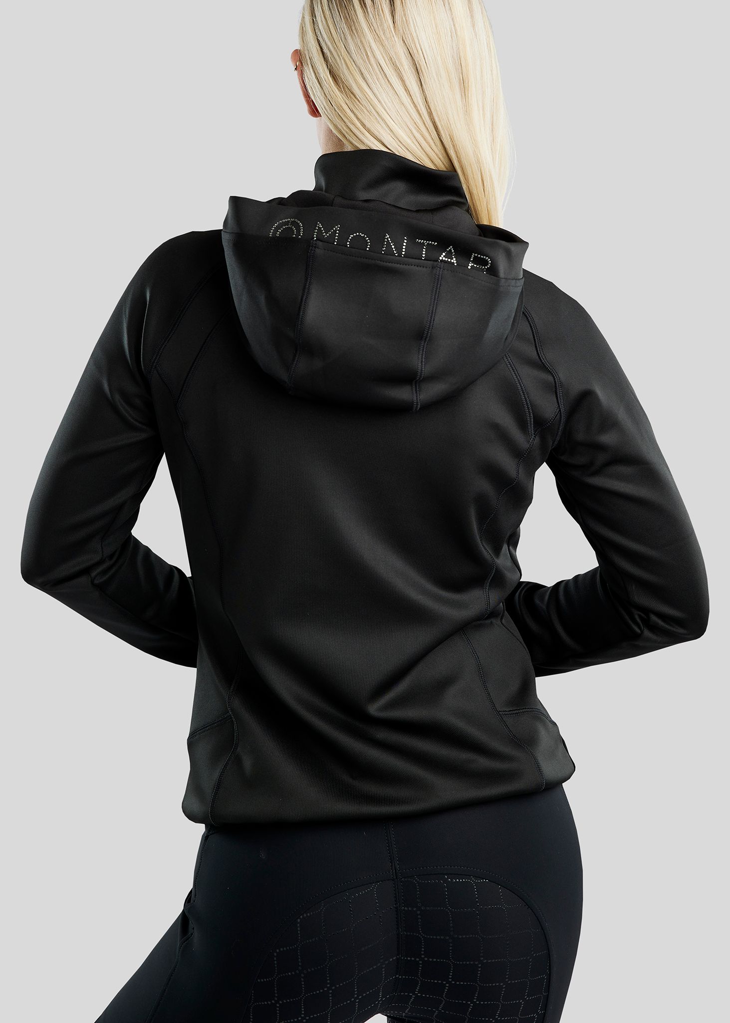 MoBlair Full Zip Softshell Gun Metal Crystal Logo Detachable Hood