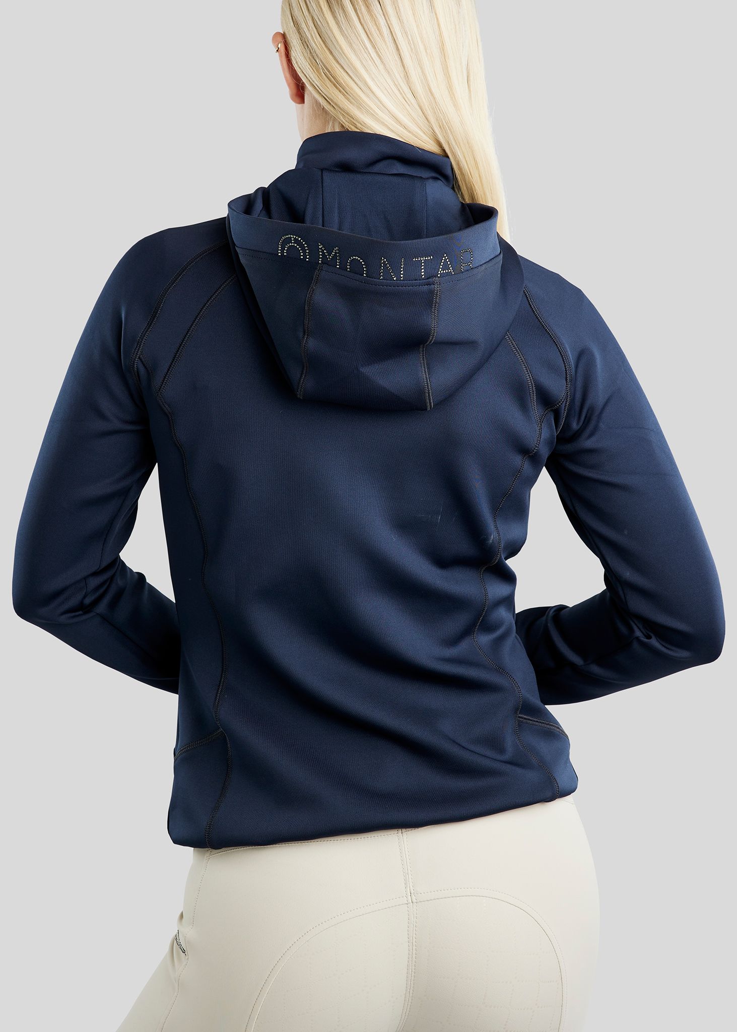 MoBlair Full Zip Softshell Gun Metal Crystal Logo Detachable Hood