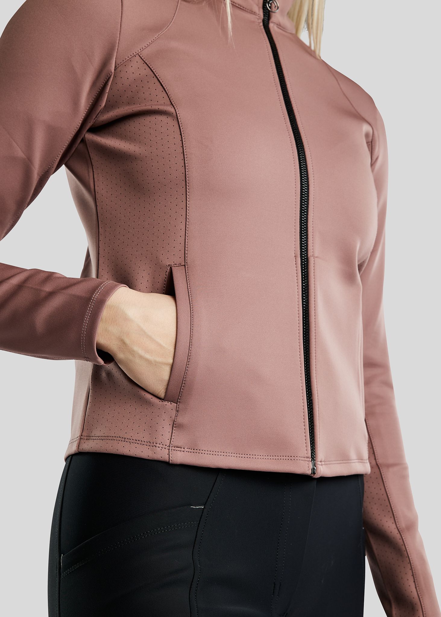 MoZida REFINED Jacket w. Gun Metal Crystal Logo - Dusty Rose 