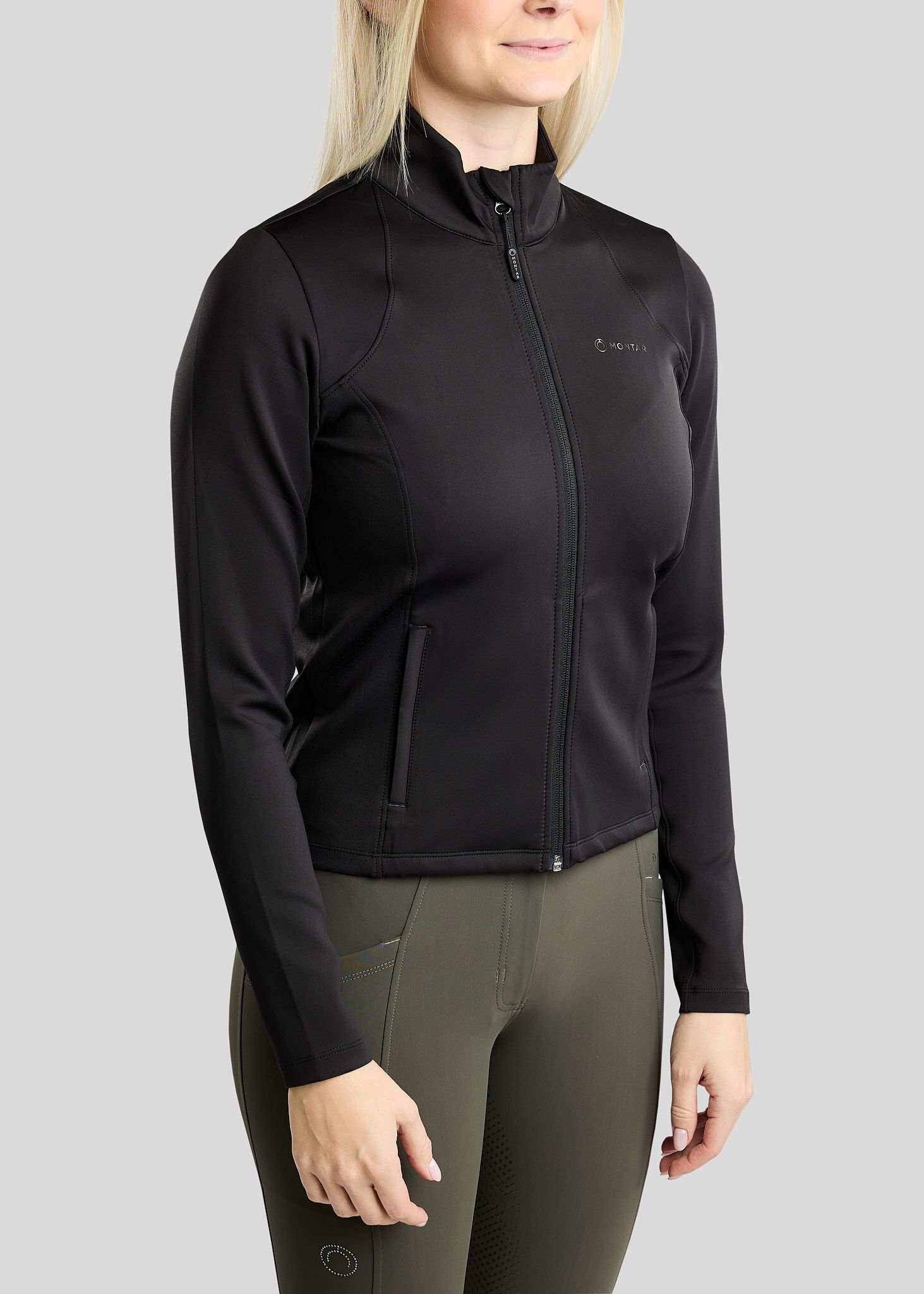 MoZida REFINED Jacket w. Gun Metal Crystal Logo - Black 