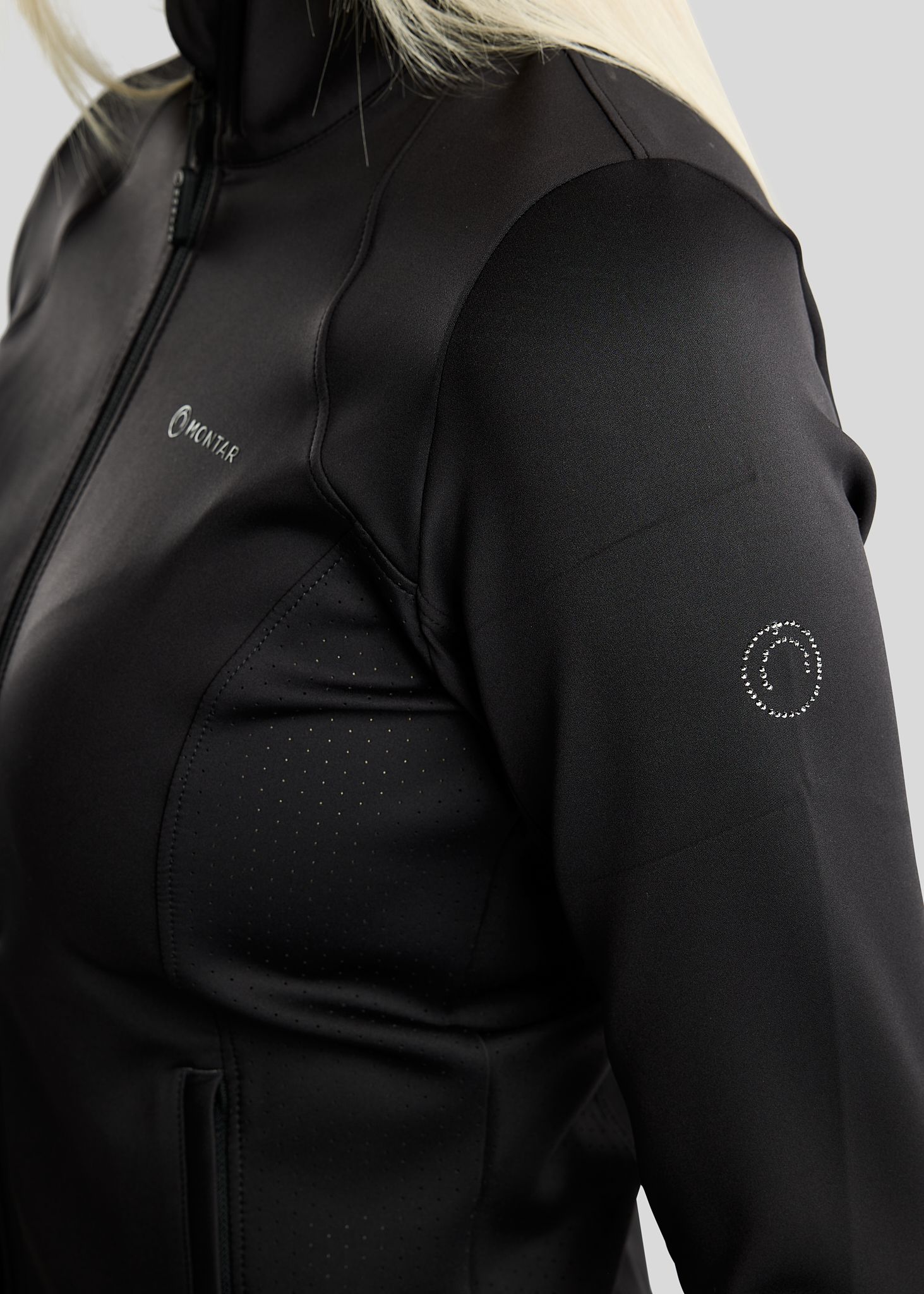 MoZida REFINED Jacket w. Gun Metal Crystal Logo - Black 