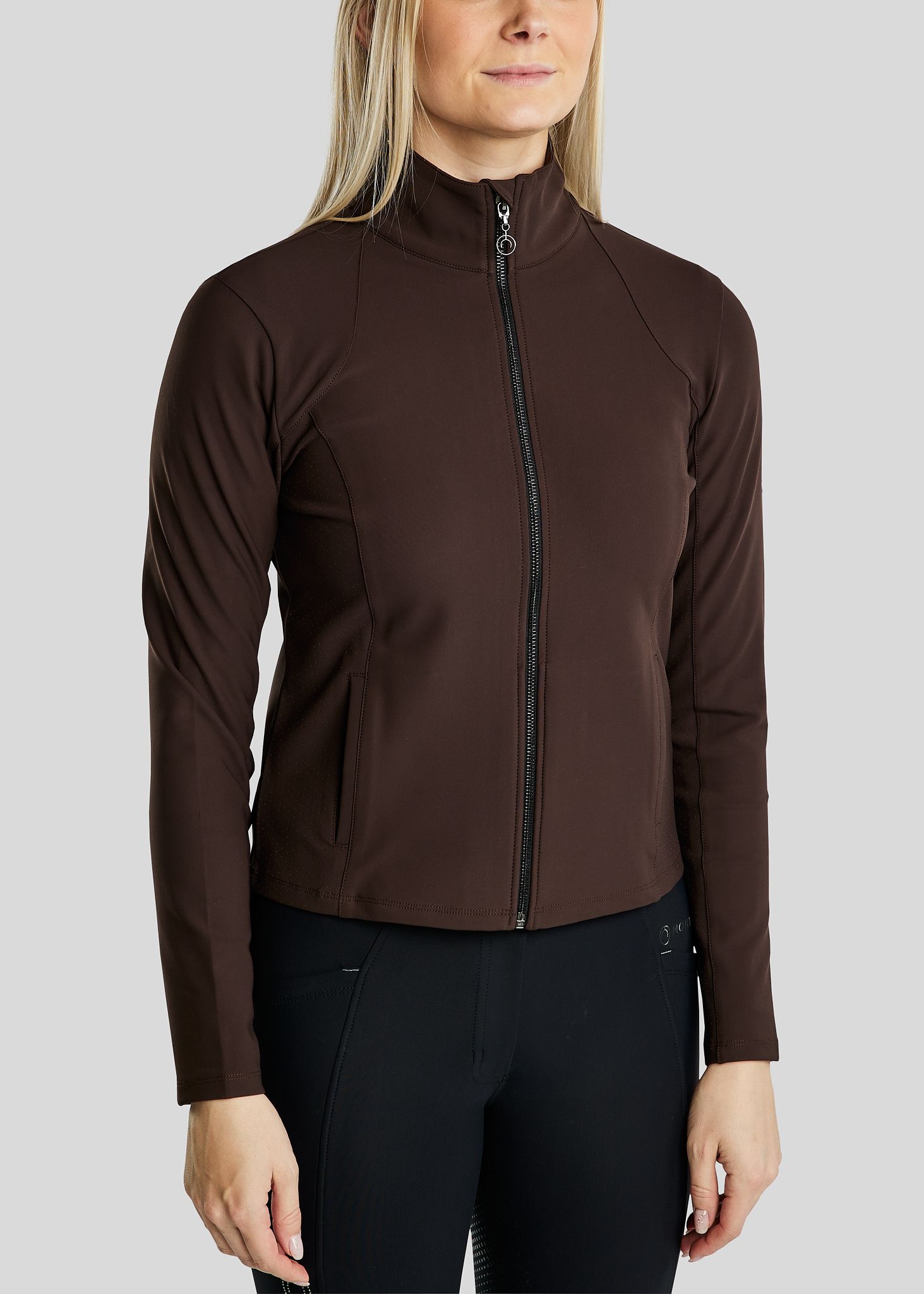 MoZida REFINED Jacket w. Gun Metal Crystal Logo - Brown 