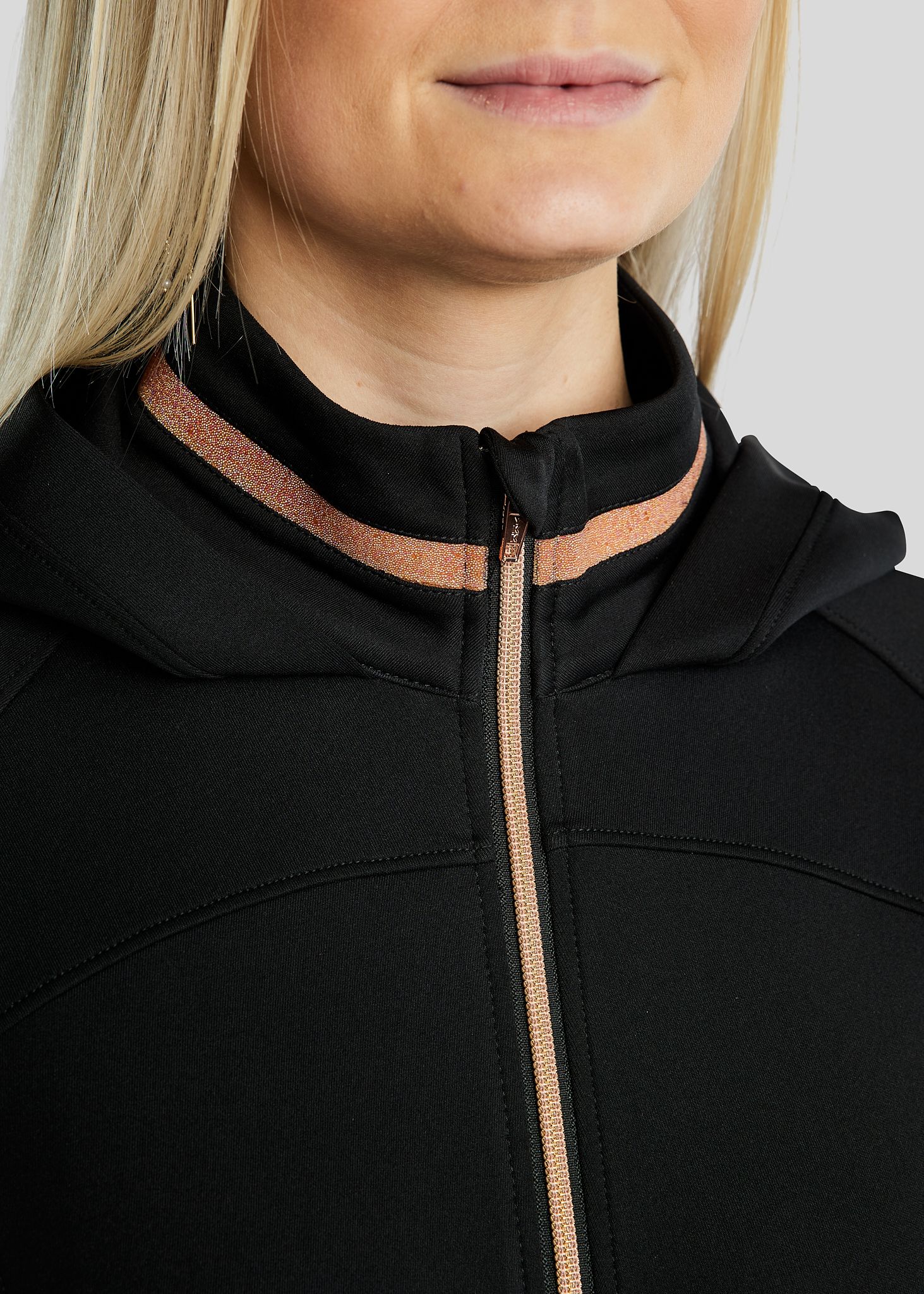 MoGlenda Jacket w. Rosegold Caviar Tape - Black 