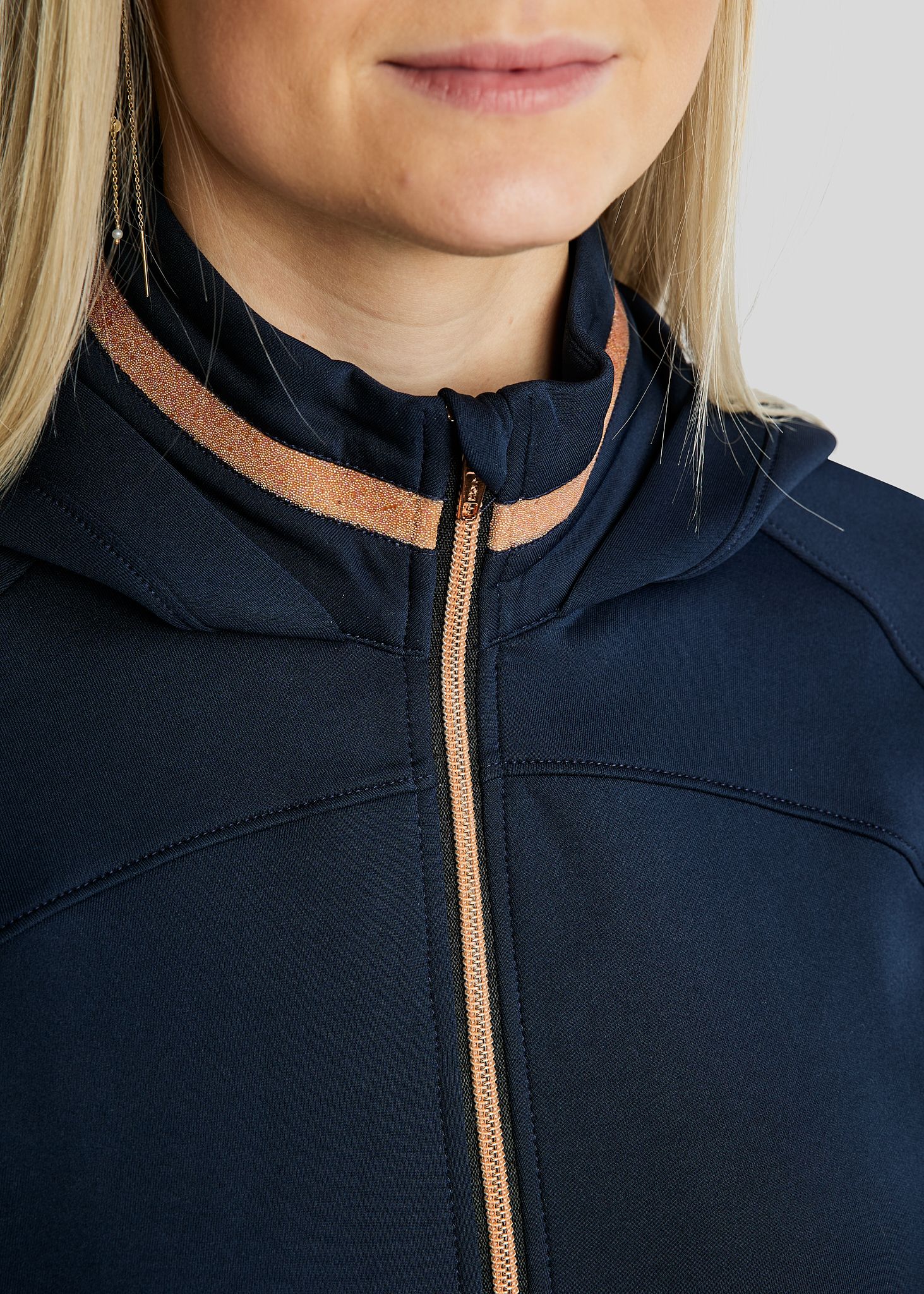 MoGlenda Jacket w. Rosegold Caviar Tape - Navy 