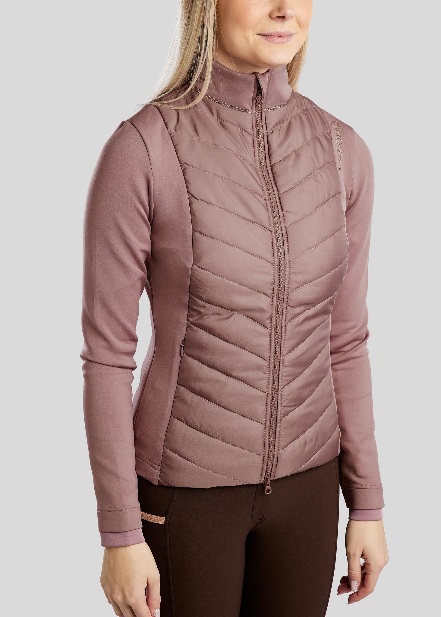 MoMari Hybrid Jacket w. Rosegold Crystals - Dusty Rose 