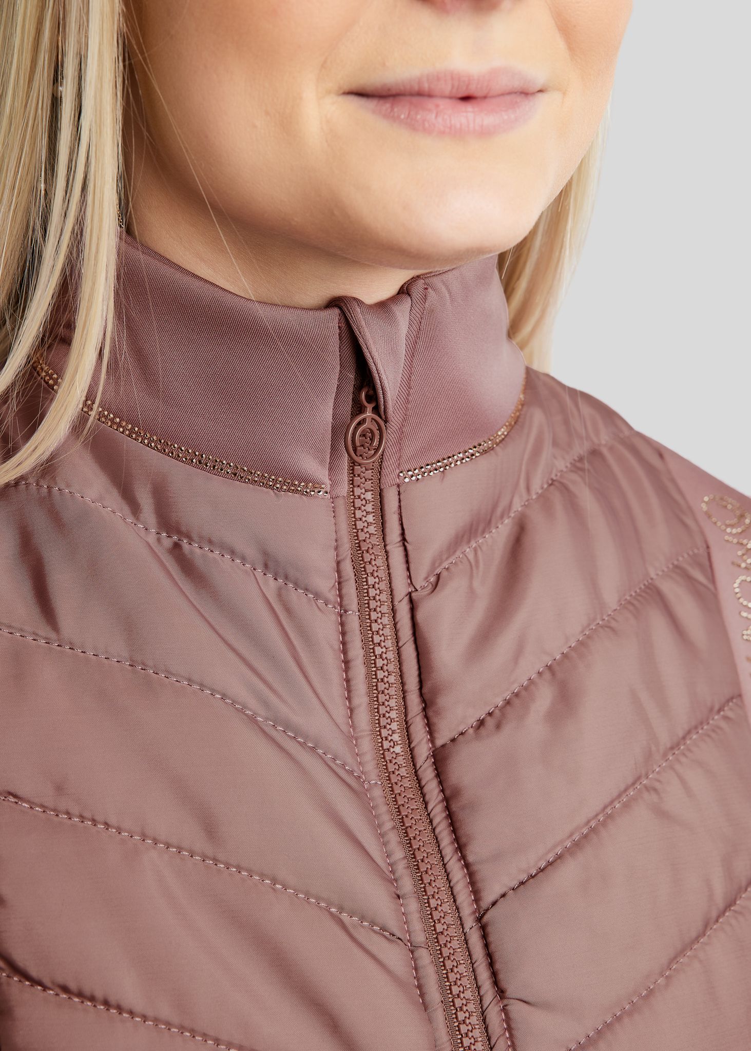 MoMari Hybrid Jacket w. Rosegold Crystals - Dusty Rose 