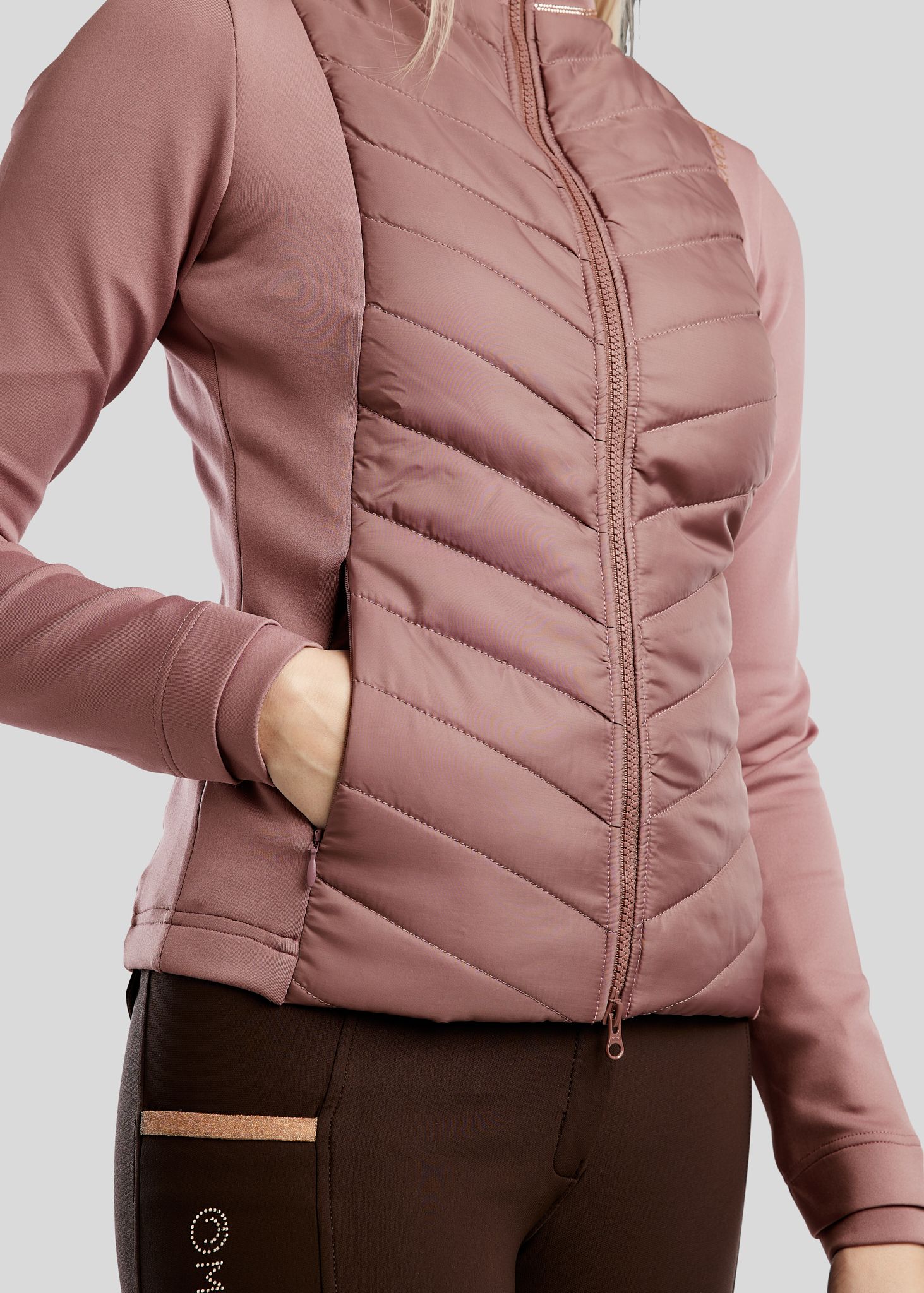 MoMari Hybrid Jacket w. Rosegold Crystals - Dusty Rose 
