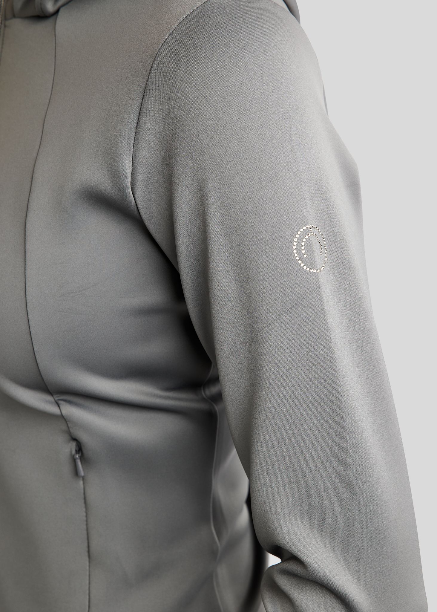 MoLila Jacket w. Champagne Crystal Tape and Crystals - Grey