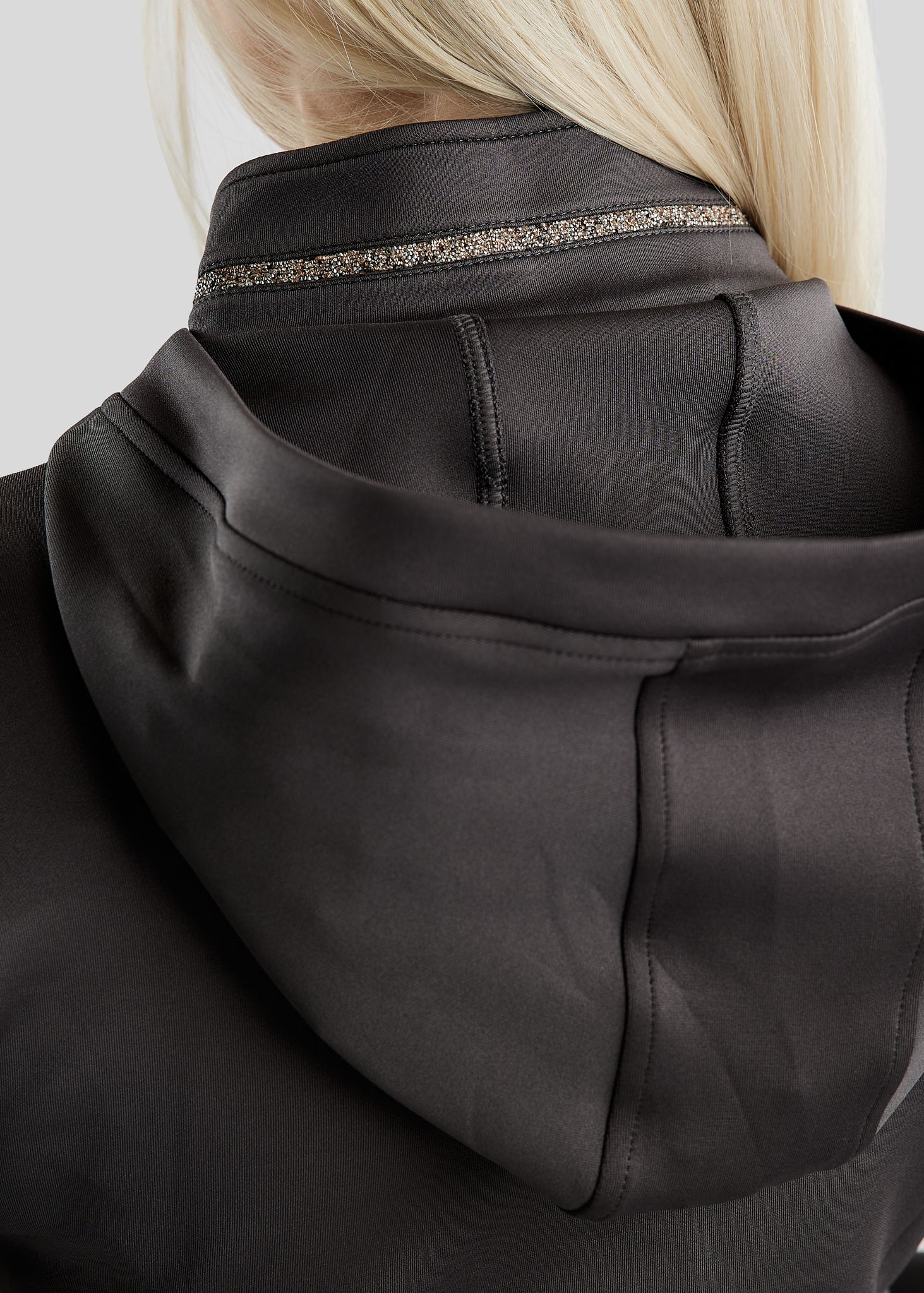 MoLila Jacket w. Champagne Crystal Tape and Crystals - Slate Grey