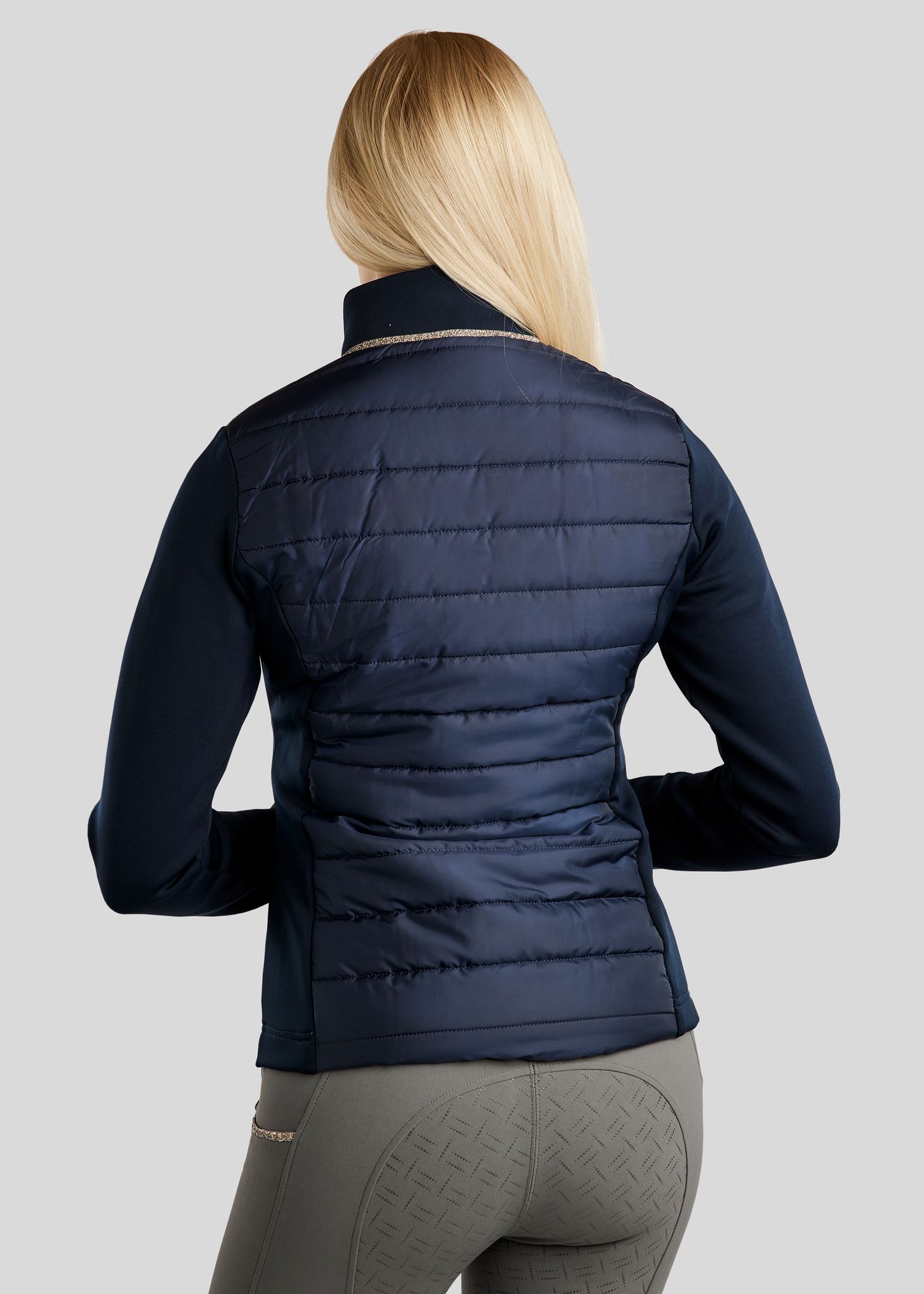 MoLila Hybrid Jacket w. Champagne Crystal Tape and Crystals - Navy