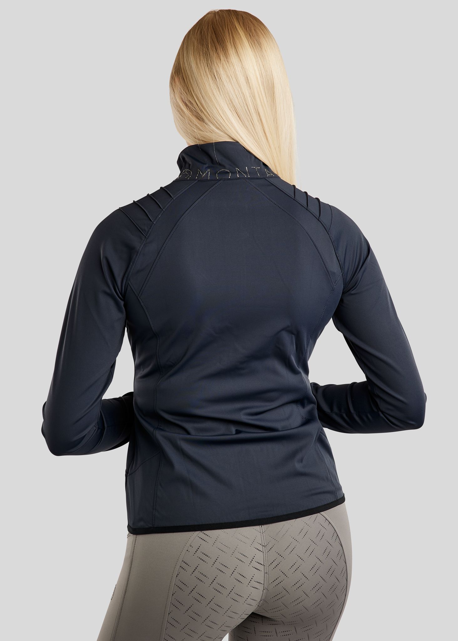 MoPearl Jacket w. Pintucks and Gun Metal Crystals - Navy