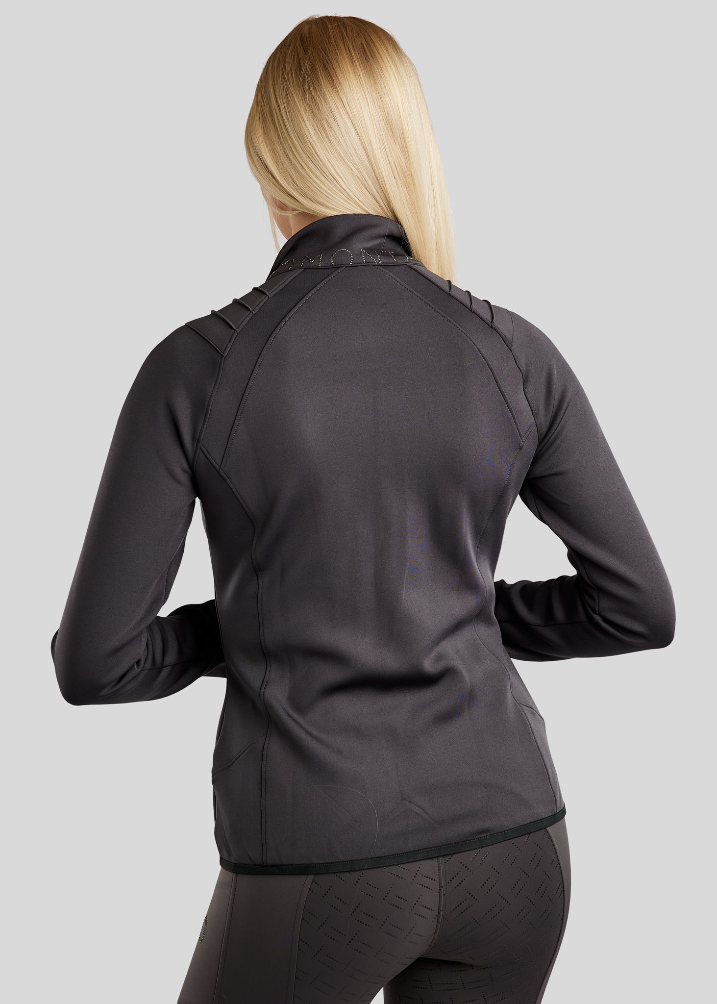 MoPearl Jacket w. Pintucks and Gun Metal Crystals - Slate Grey