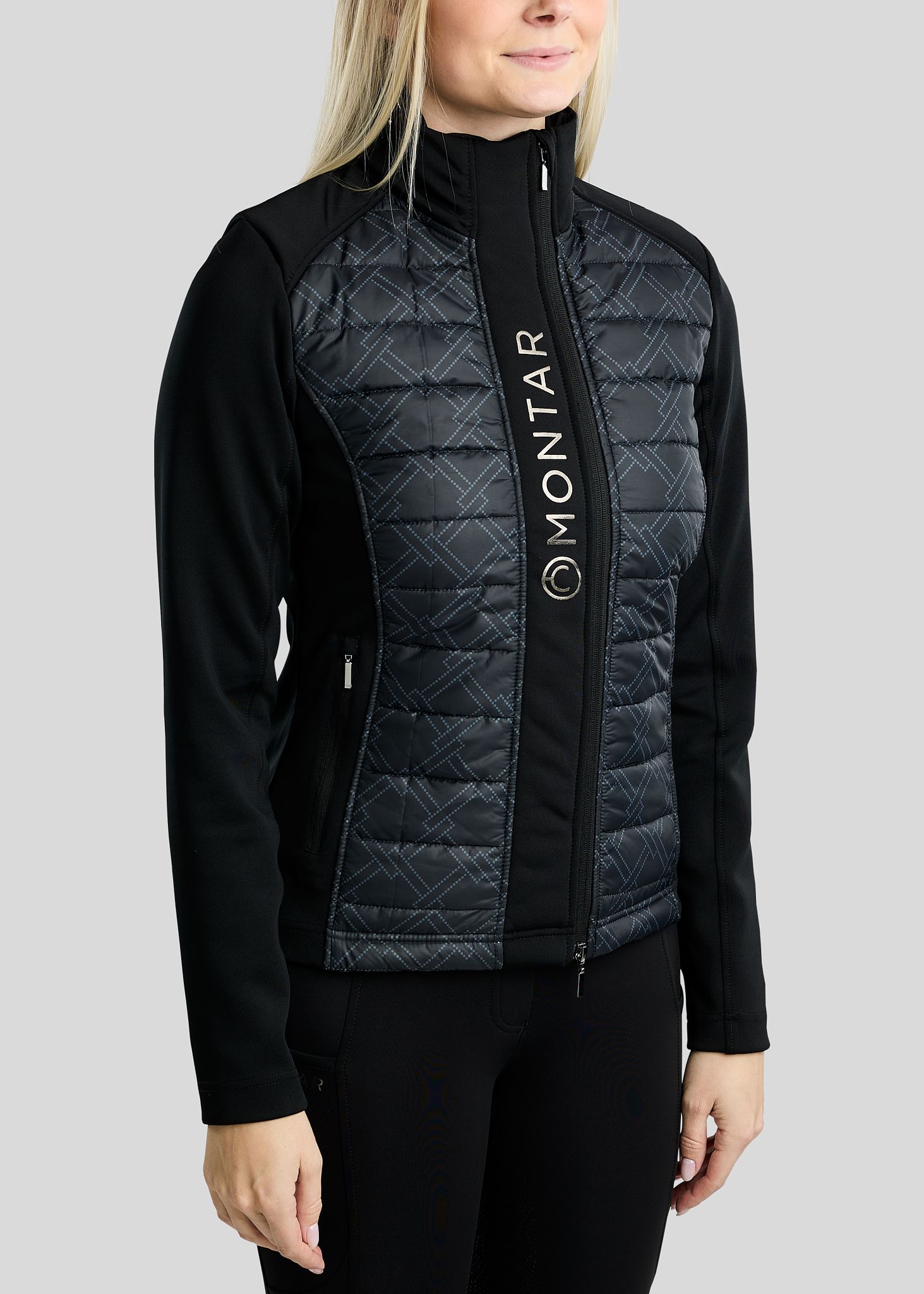 MoLeia Hybrid Jacket w. Lumber Check Print - Black 