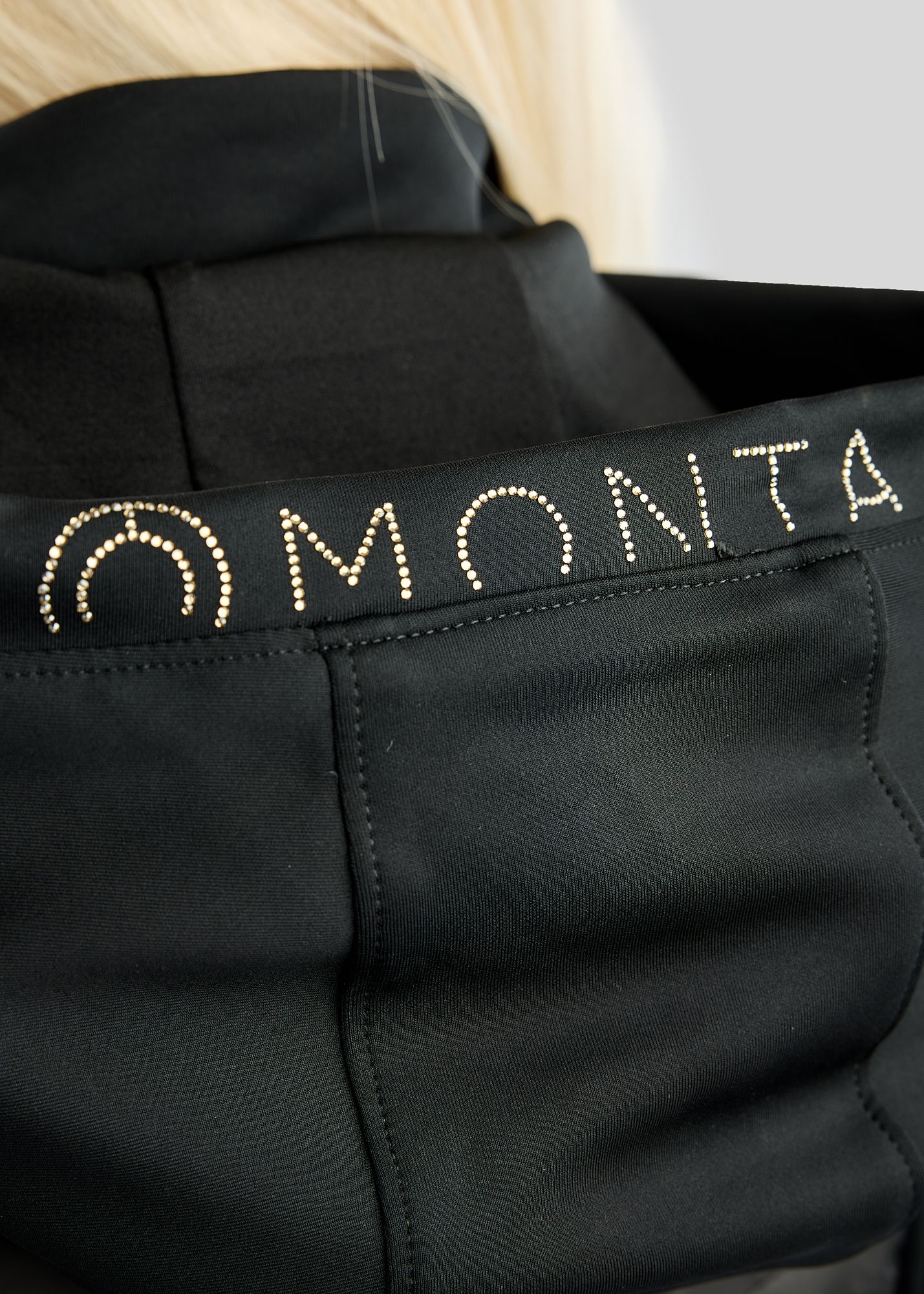 MoEverline Hybrid Jacket  w. Detachable Hood and Golden Quartz Crystsals - Black 