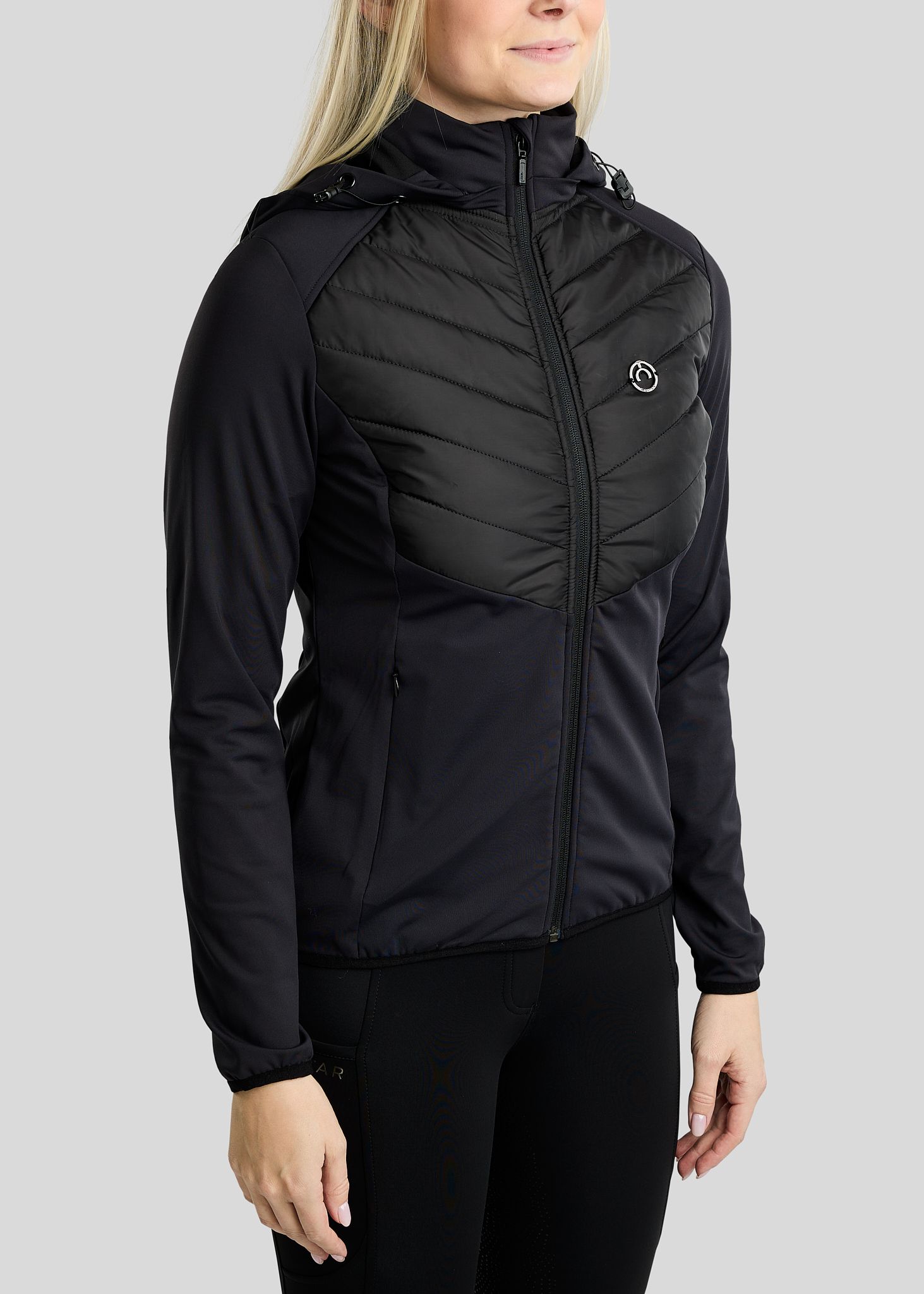 MoAddie Hybrid  Jacket w. Gun Metal Logo Charm - Black 
