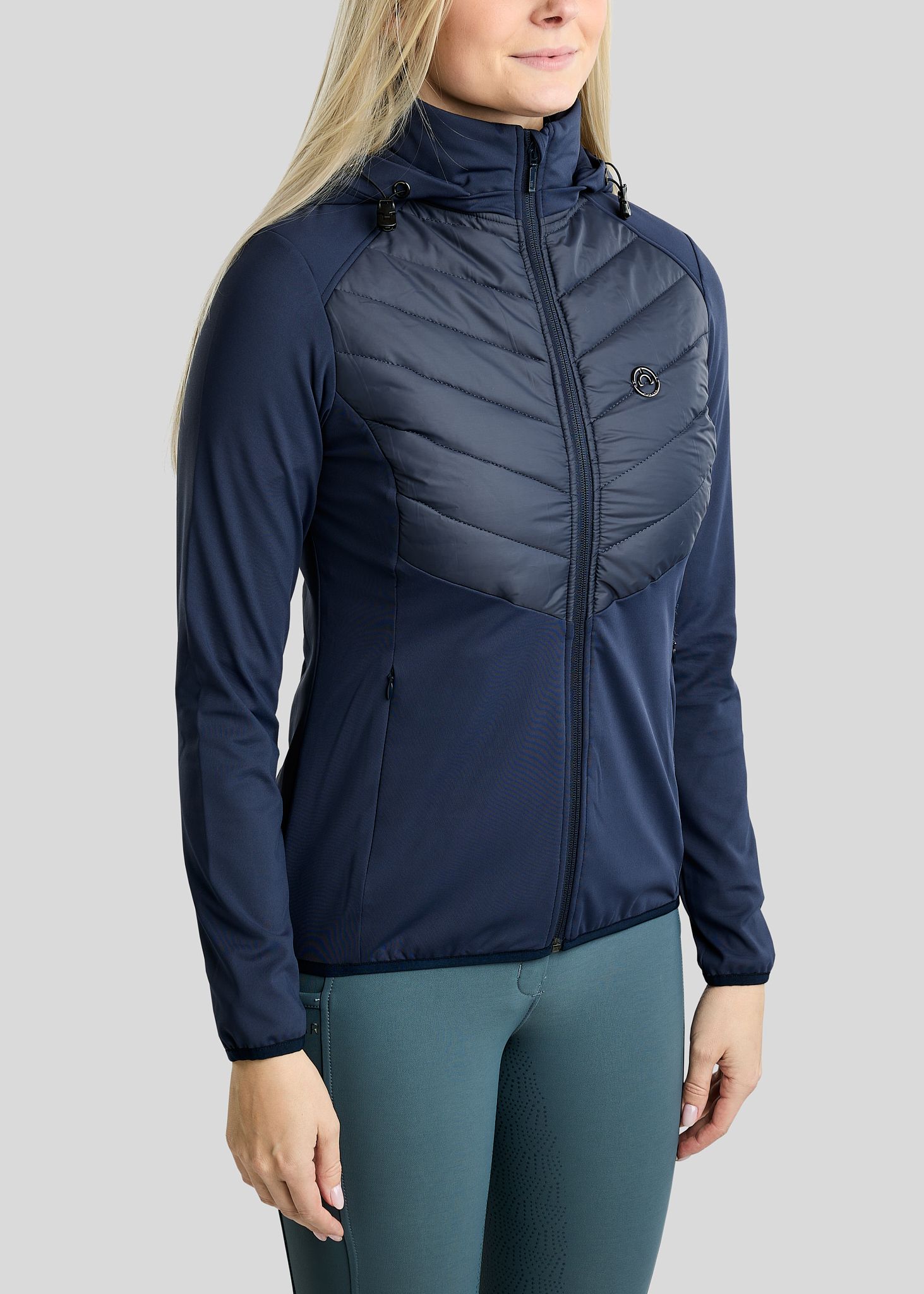 MoAddie Hybrid  Jacket w. Gun Metal Logo Charm - Navy 