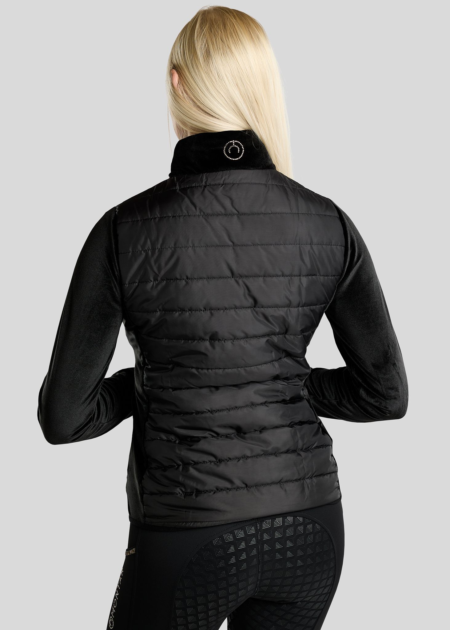 MoValerie Hybrid Jacket w. Velvet and Golden Quartz Crystals - Black 