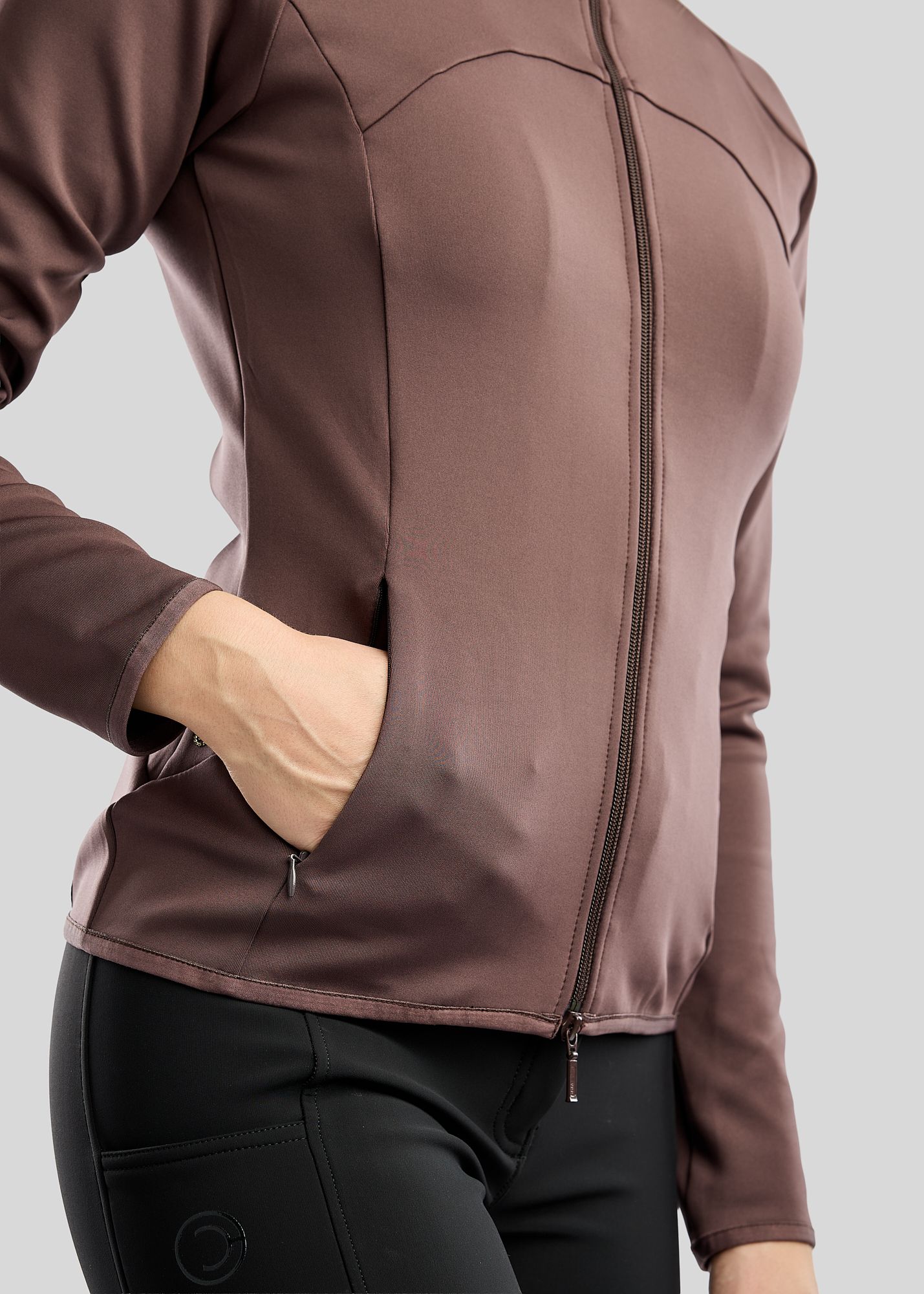 MoEverline Full Zip Jacket w. Golden Quartz Crystals - Black Peony 